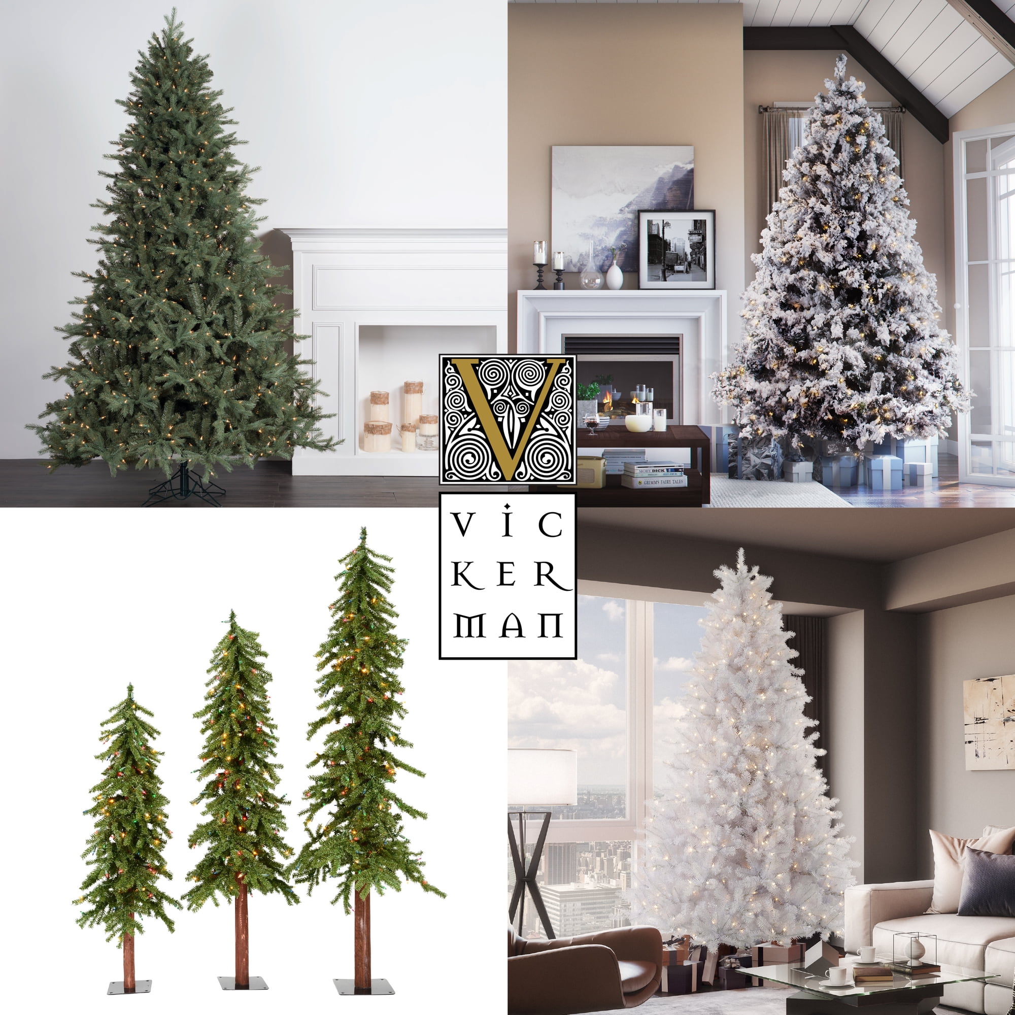 Vickerman Pre-Lit 5.5' Flocked Alaskan Artificial Christmas Tree, Dura-Lit, Clear Lights - Image 3