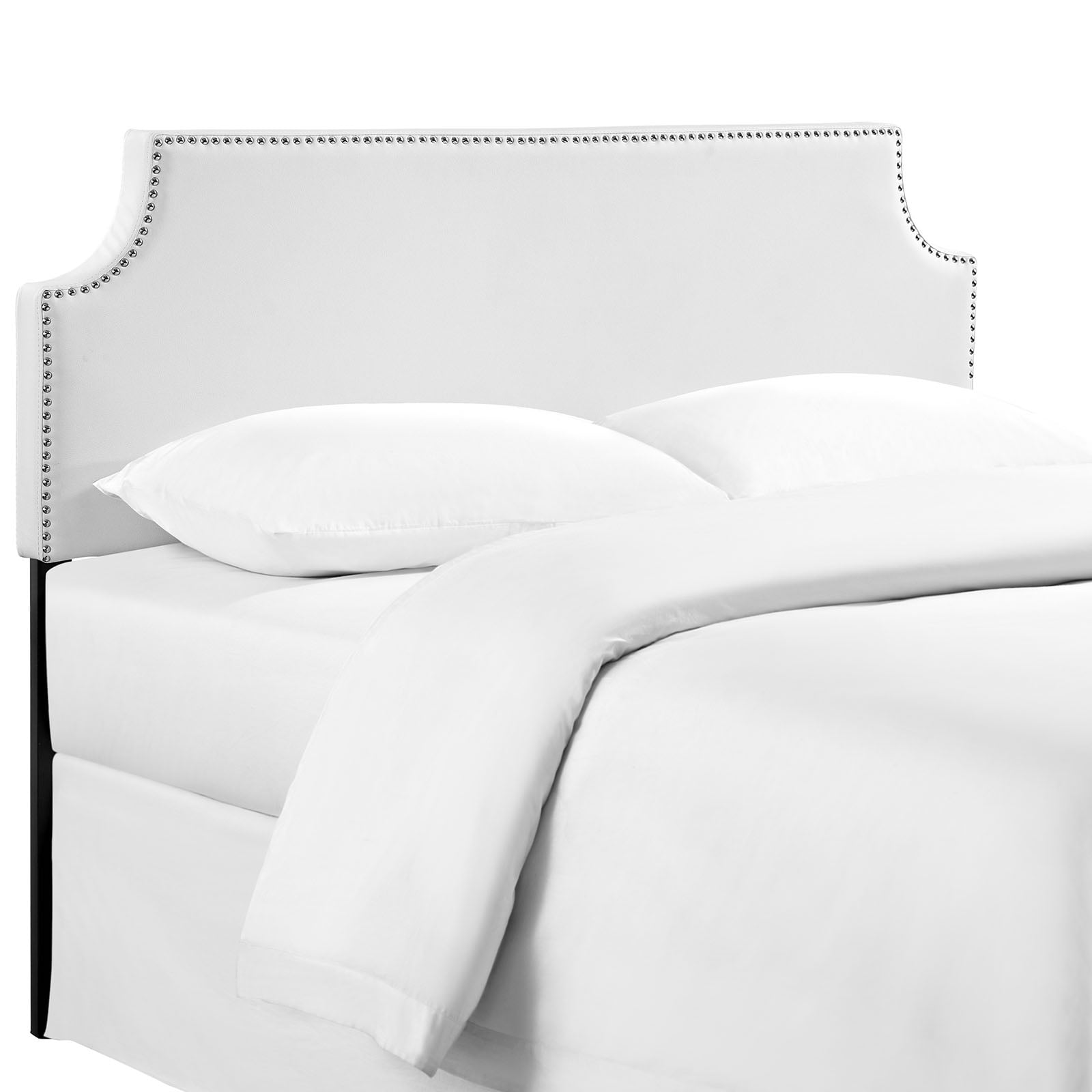 White Laura Queen Vinyl Headboard - Image 5