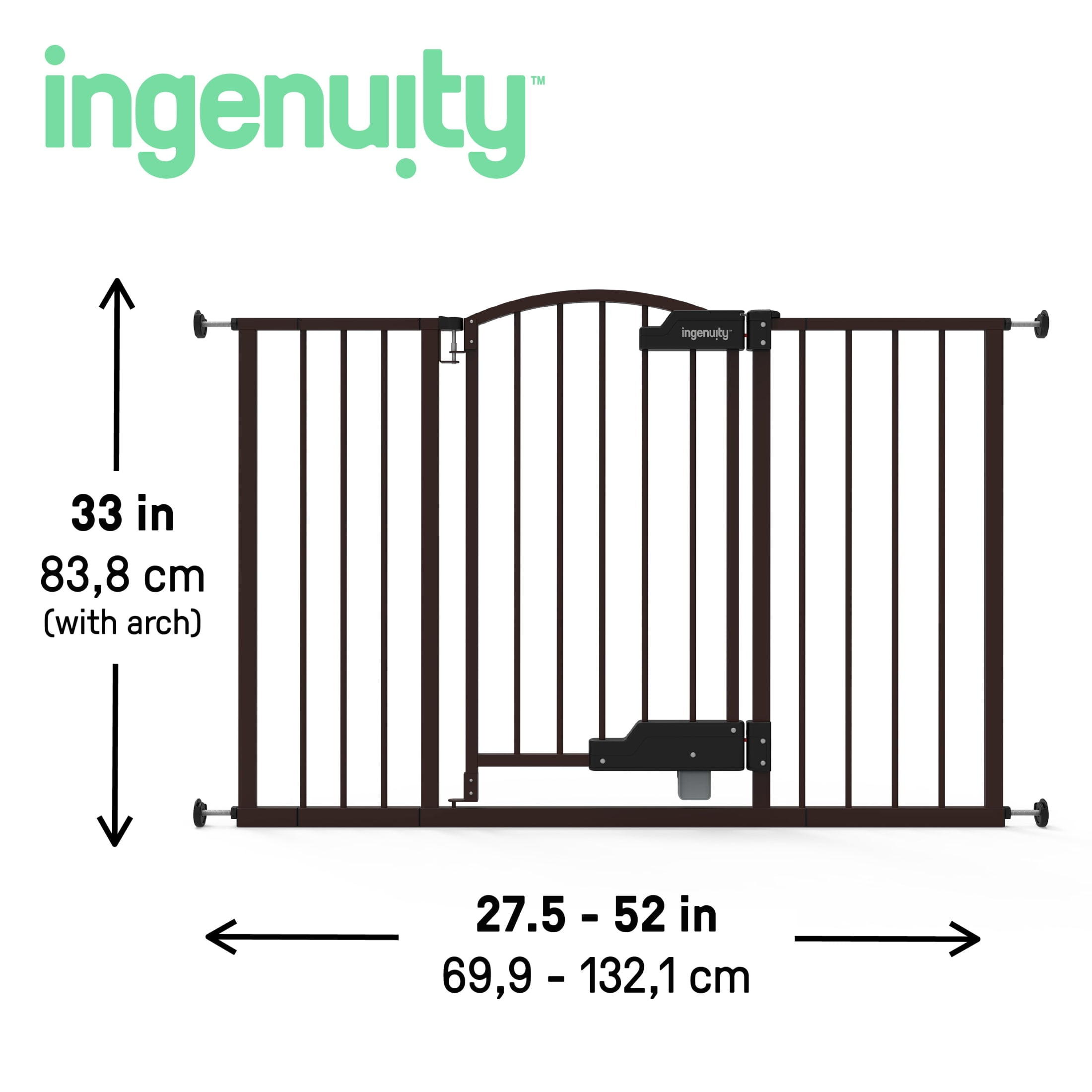 Ingenuity Thruway 52W Series Pet and Baby Gate, Espresso Metal, Openings from 27.5” to 52" Wide - Image 11