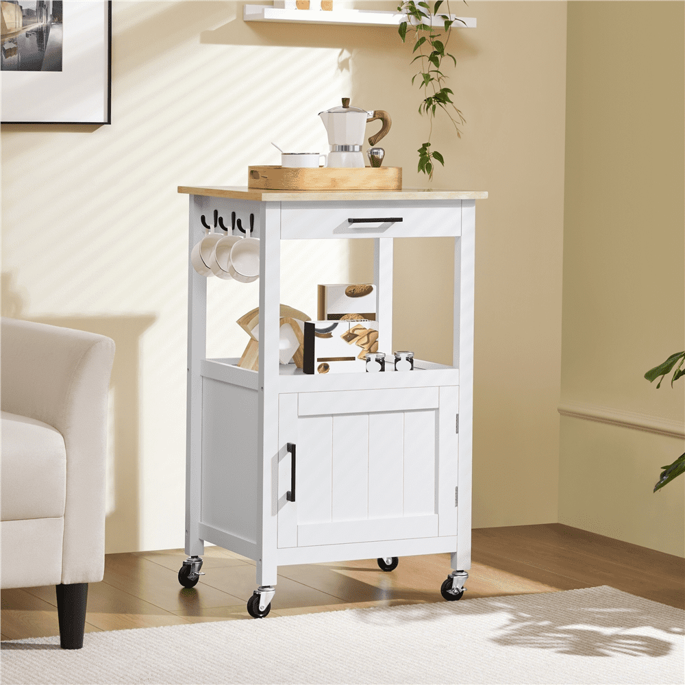 Renwick 22" Rolling Kitchen Island Cart with Wheels, White - Image 6