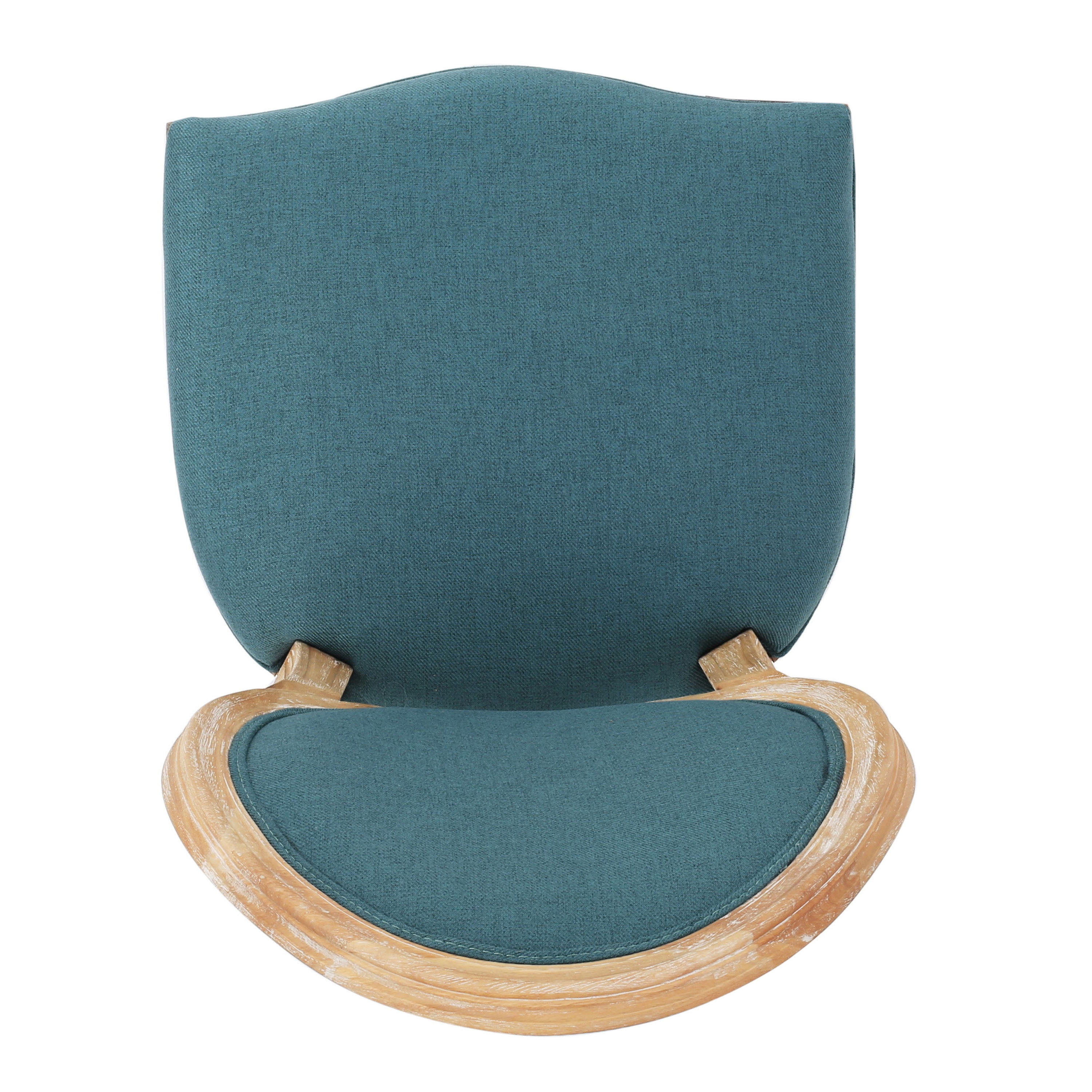 Noble House Karter Indoor French Fabric Dining Chairs, Set of 4, Dark Teal - Image 6