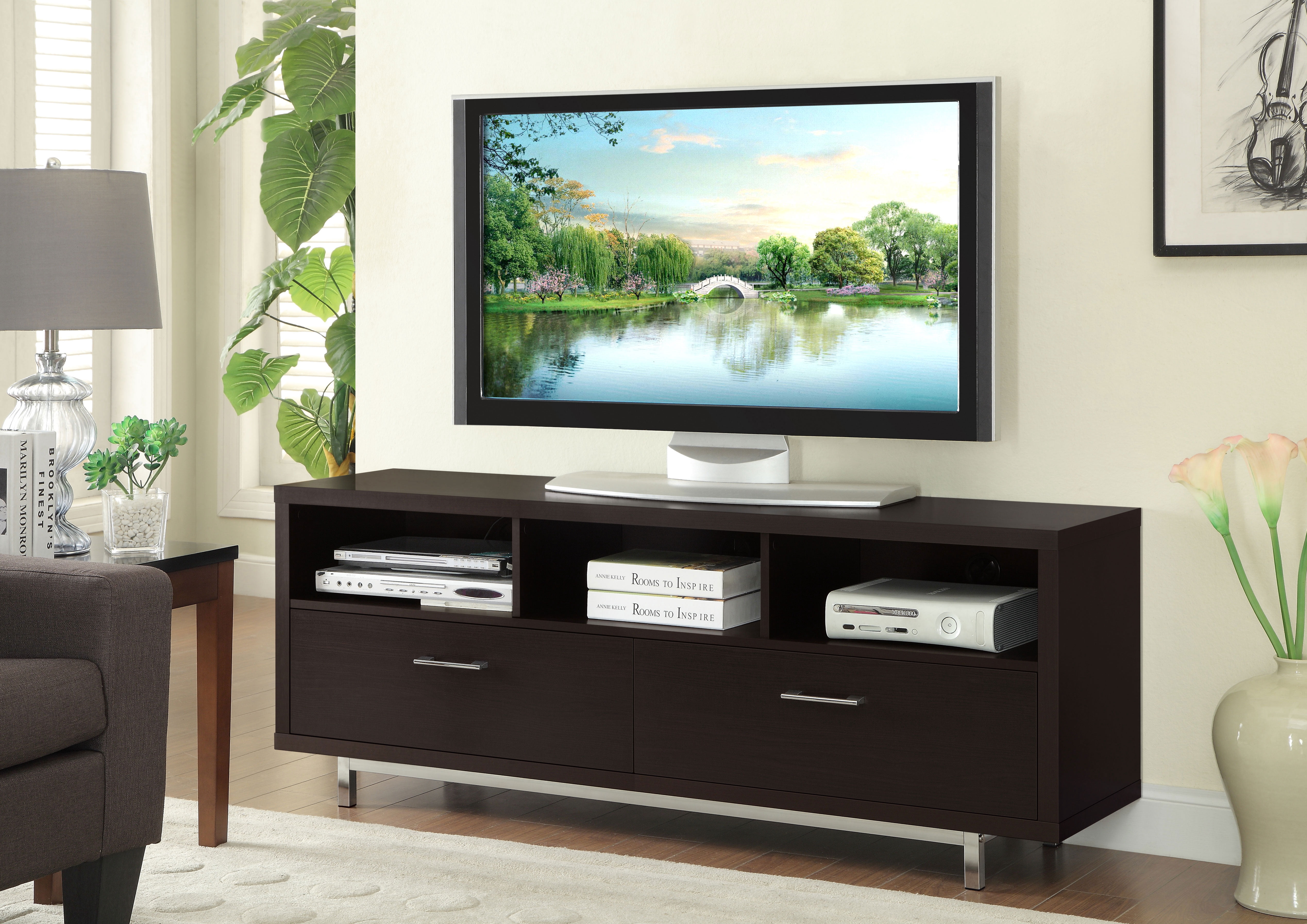 Casey 2-drawer Engineered Wood 60-inch TV Stand Cappuccino - Image 3
