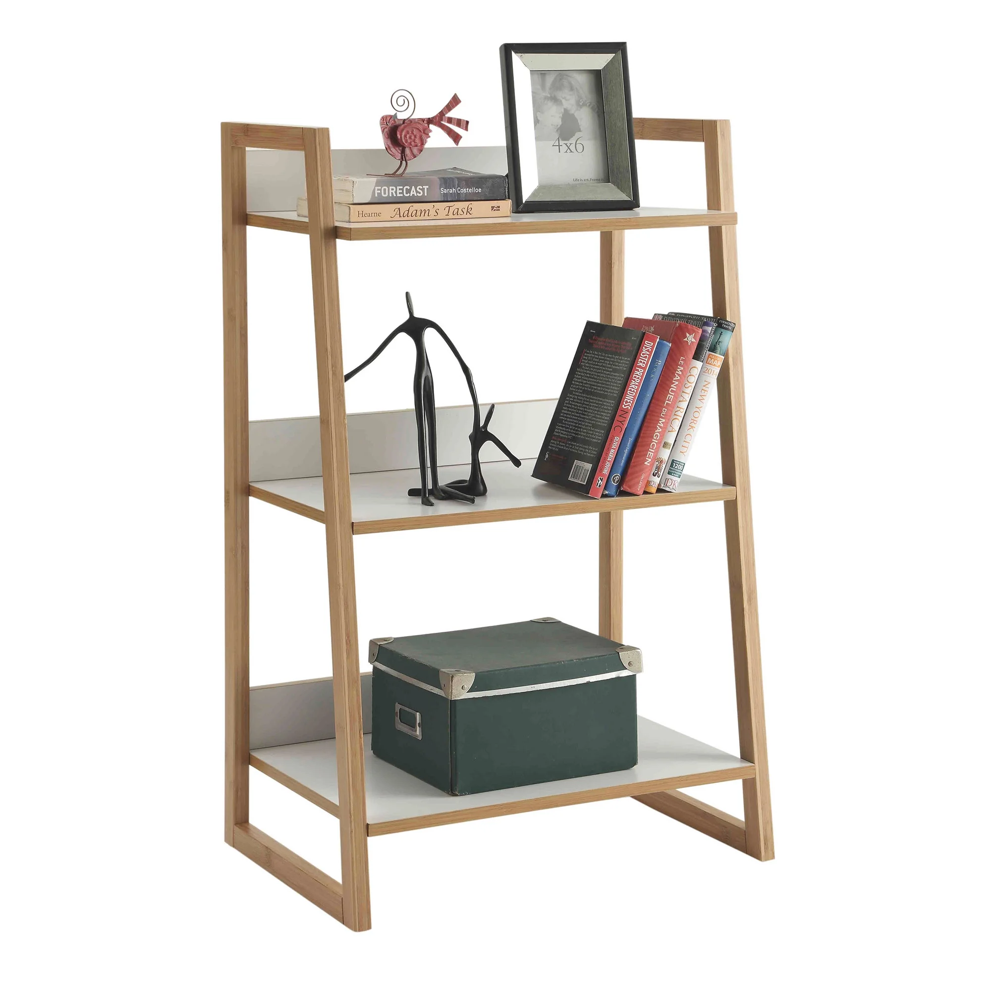 Convenience Concepts Oslo Sundance 3 Tier Bookshelf, White/Natural - Image 3