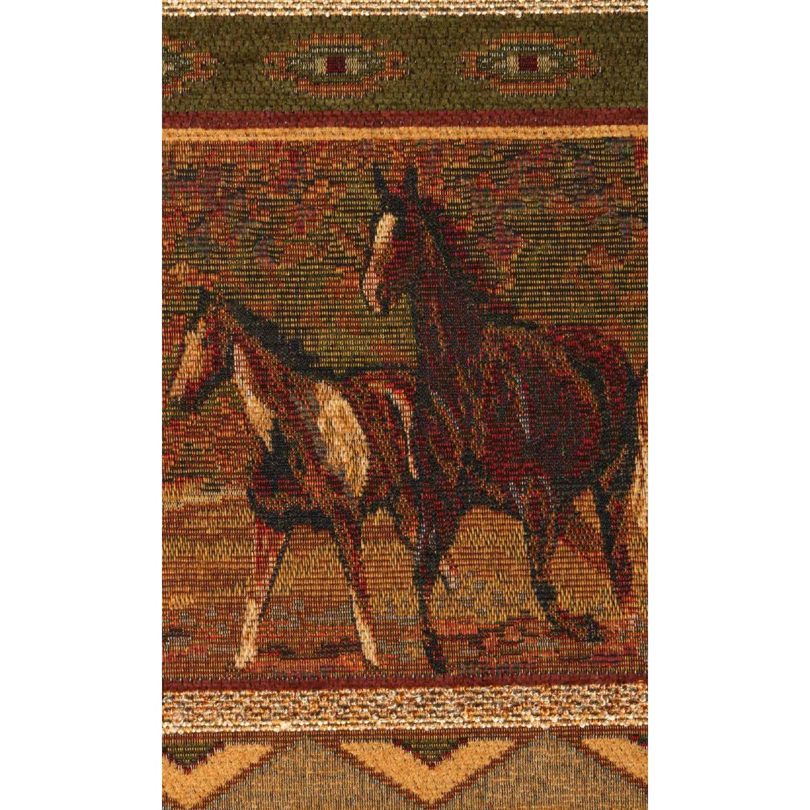 American Furniture Classics 26.5" Microfiber Wild Horses Ottoman in Brown - Image 11