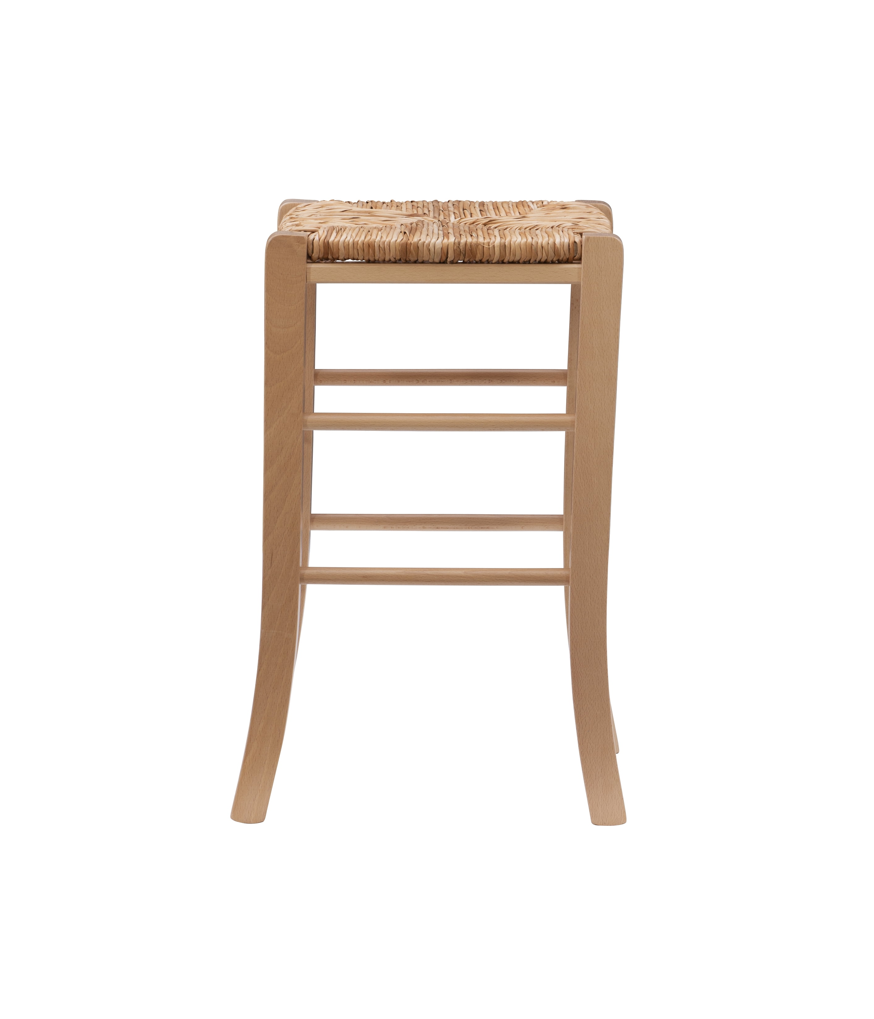 Linon Ivica 24.4" Backless Counter Stools, Set of 2, Natural with Handwoven Rush Seat - Image 2