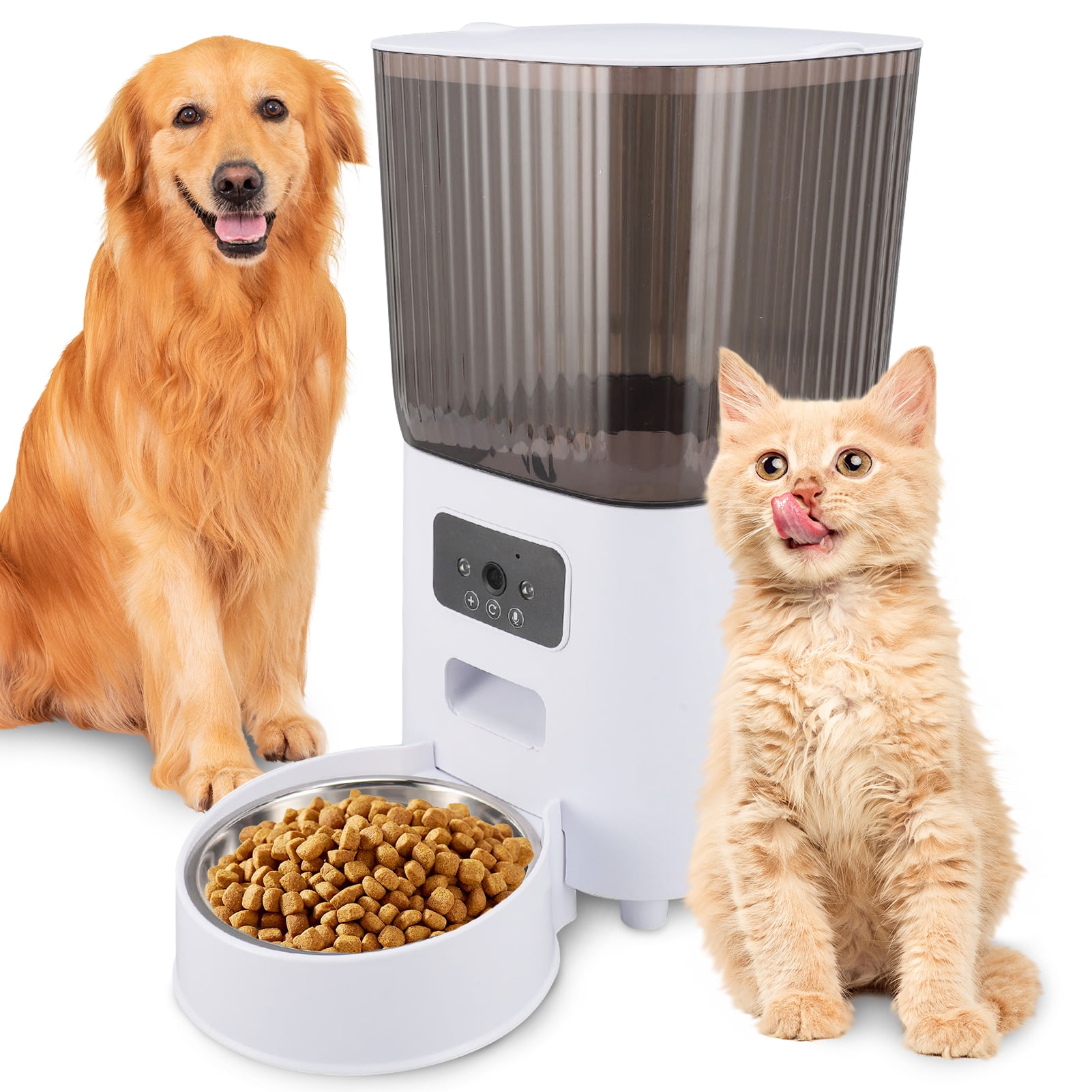 5L Automatic Cat Dog Feeder with Camera, App Control Smart Pet Feeder Food, HD Camera for Voice and Video Recording,Detachable for Easy Clean - Image 3