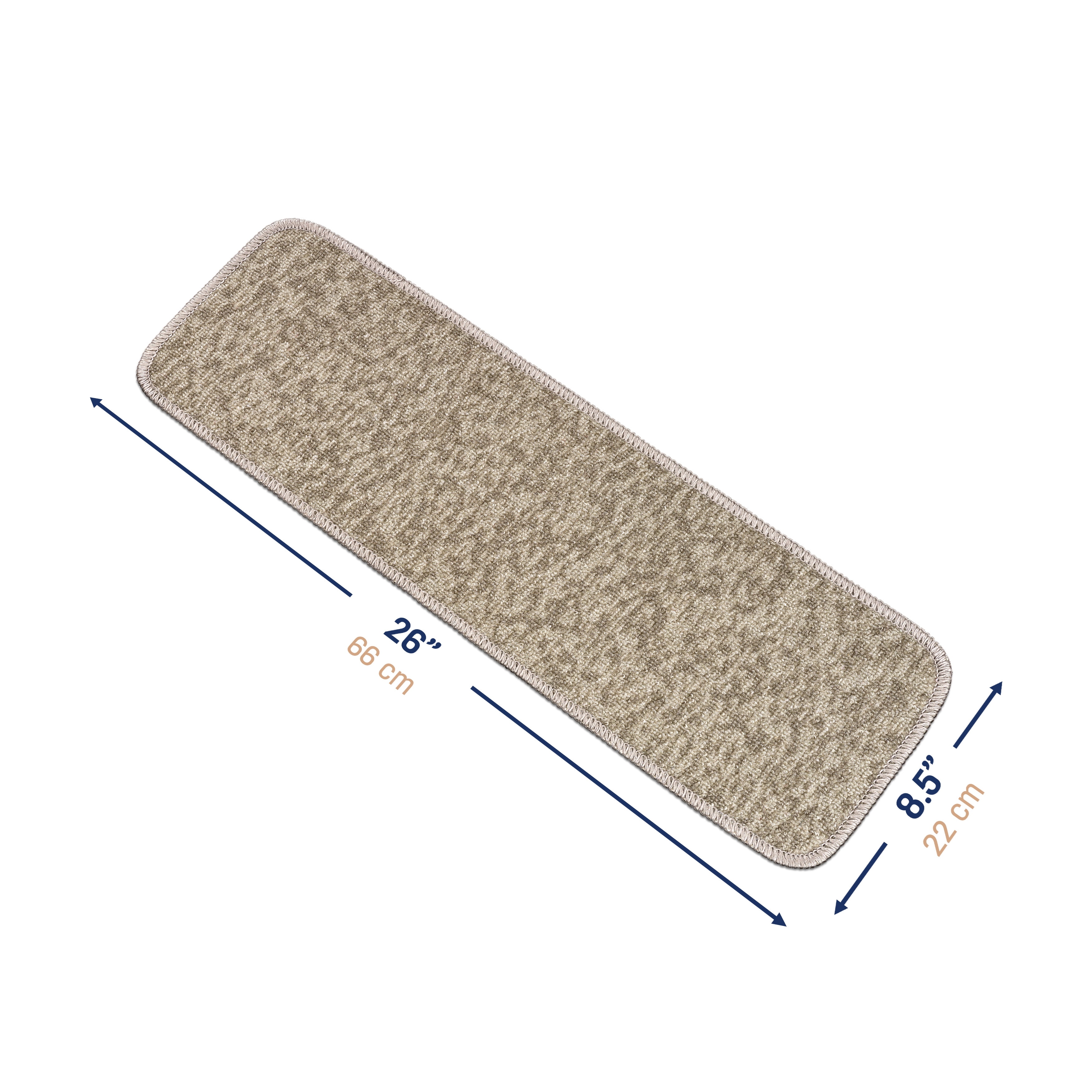 Beverly Rug Stair Treads for Wooden Steps, Non-Slip Runners, Set of 15, Gray, 8.5''x26'' - Image 2