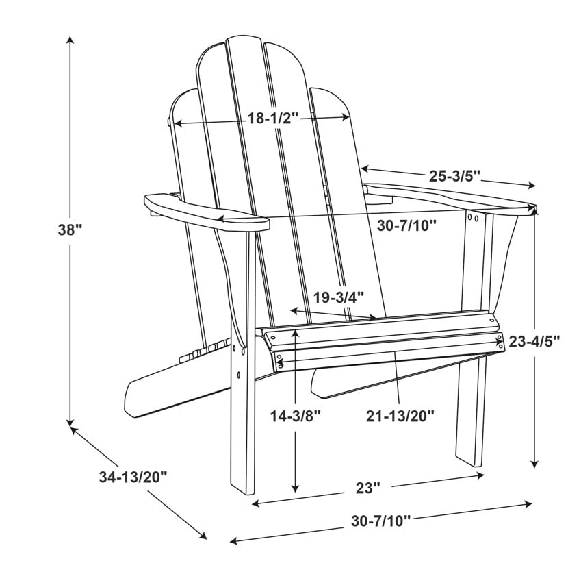 Linon Comfort Back Acacia Wood Adirondack Chair, Red Finish - Image 2