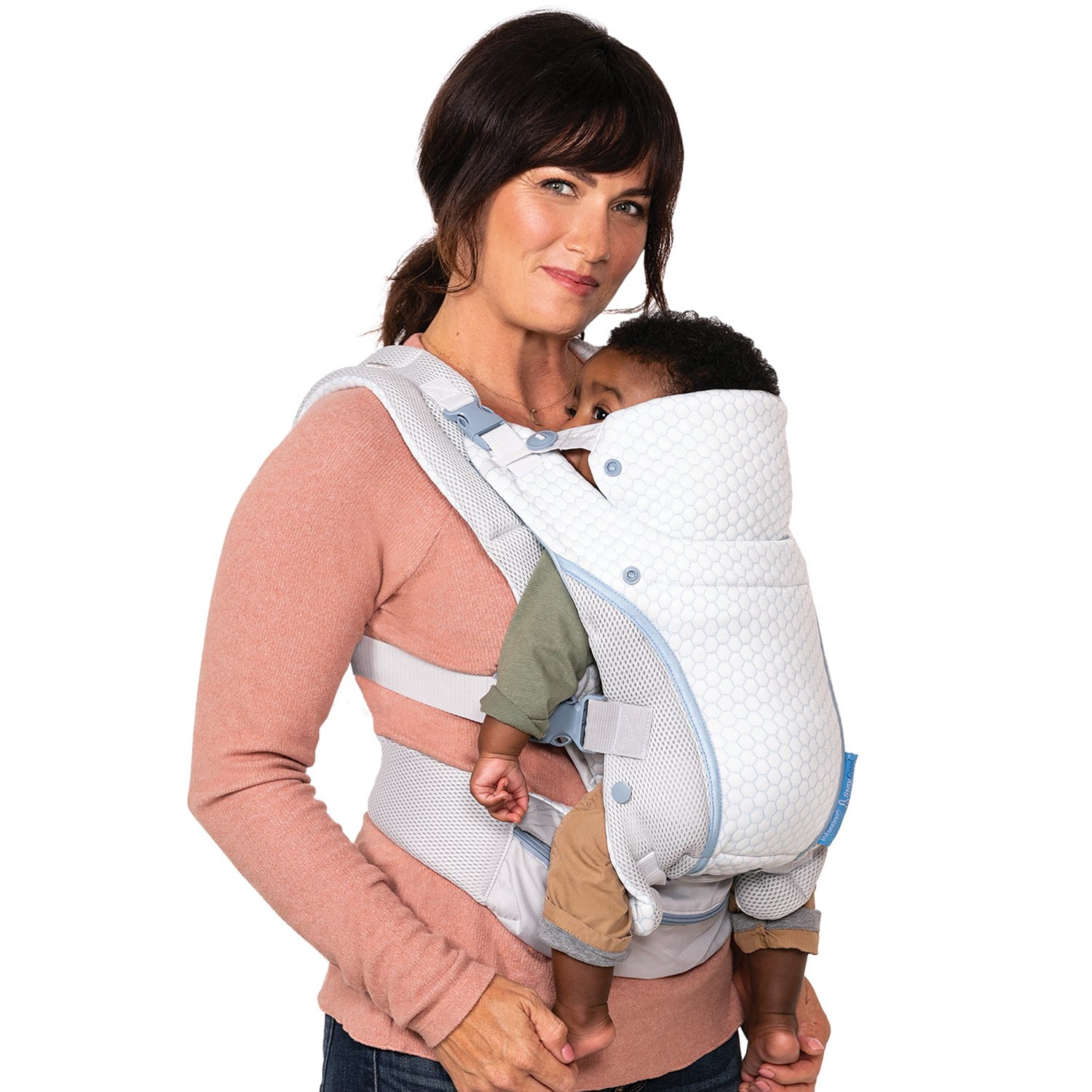 Infantino StayCool 4-in-1 Temperature Conditioned Ergonomic Unisex Baby Carrier, 8-40lb, White - Image 10
