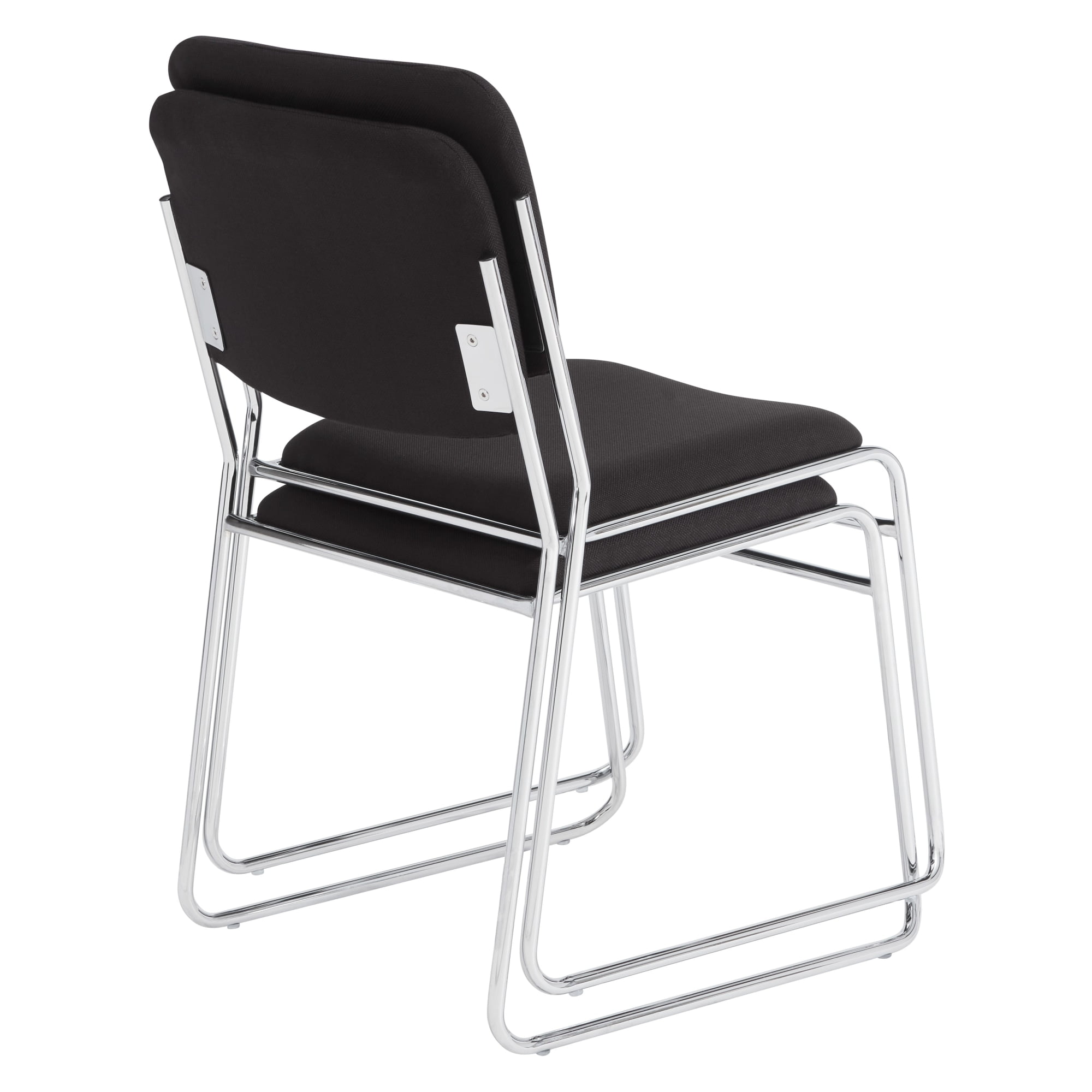 National Public Seating 8600 Padded Signature Stack Chairs, Black/Chrome, Set Of 2 Chairs - Image 8
