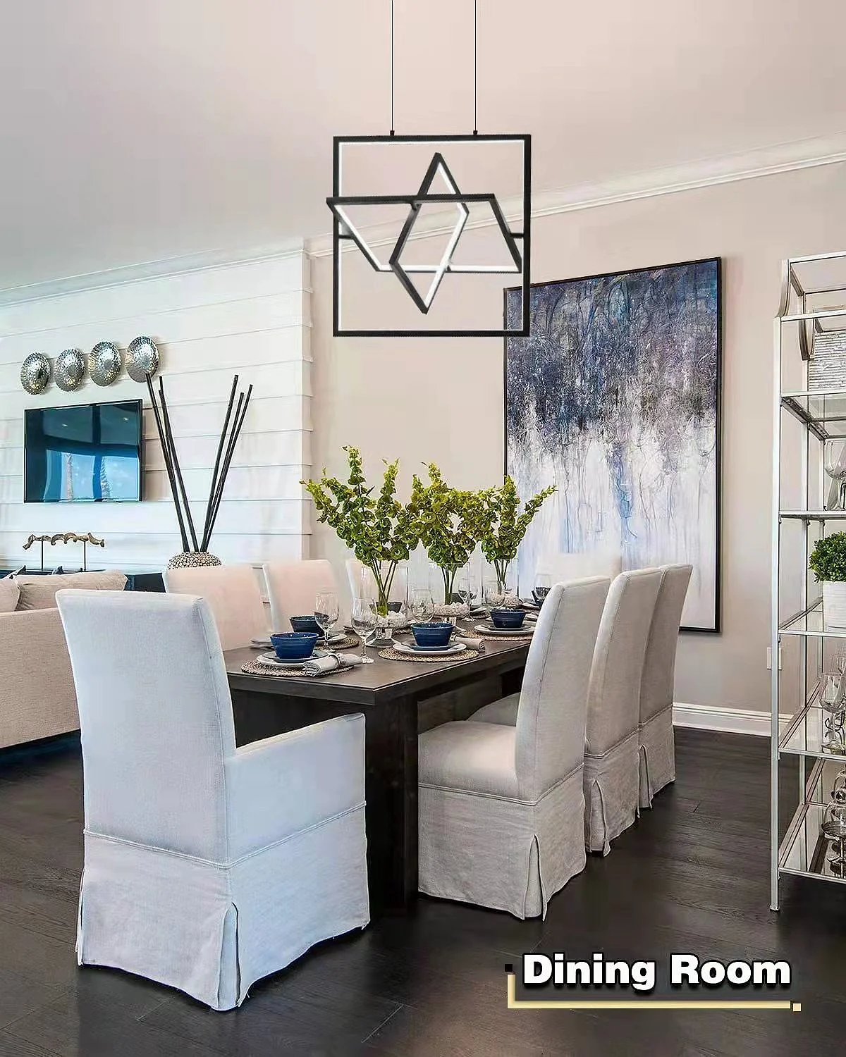 Modern Square LED Pendant Light for Kitchen Island, Dinning Room, Living Room Square Chandelier, Shape Adjustable - Image 14