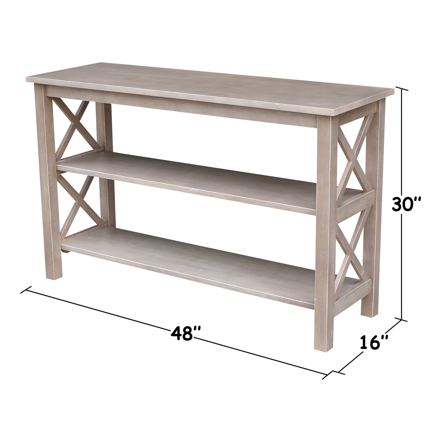 International Concepts Hampton 48" Console Table in Washed Gray Taupe - Image 2