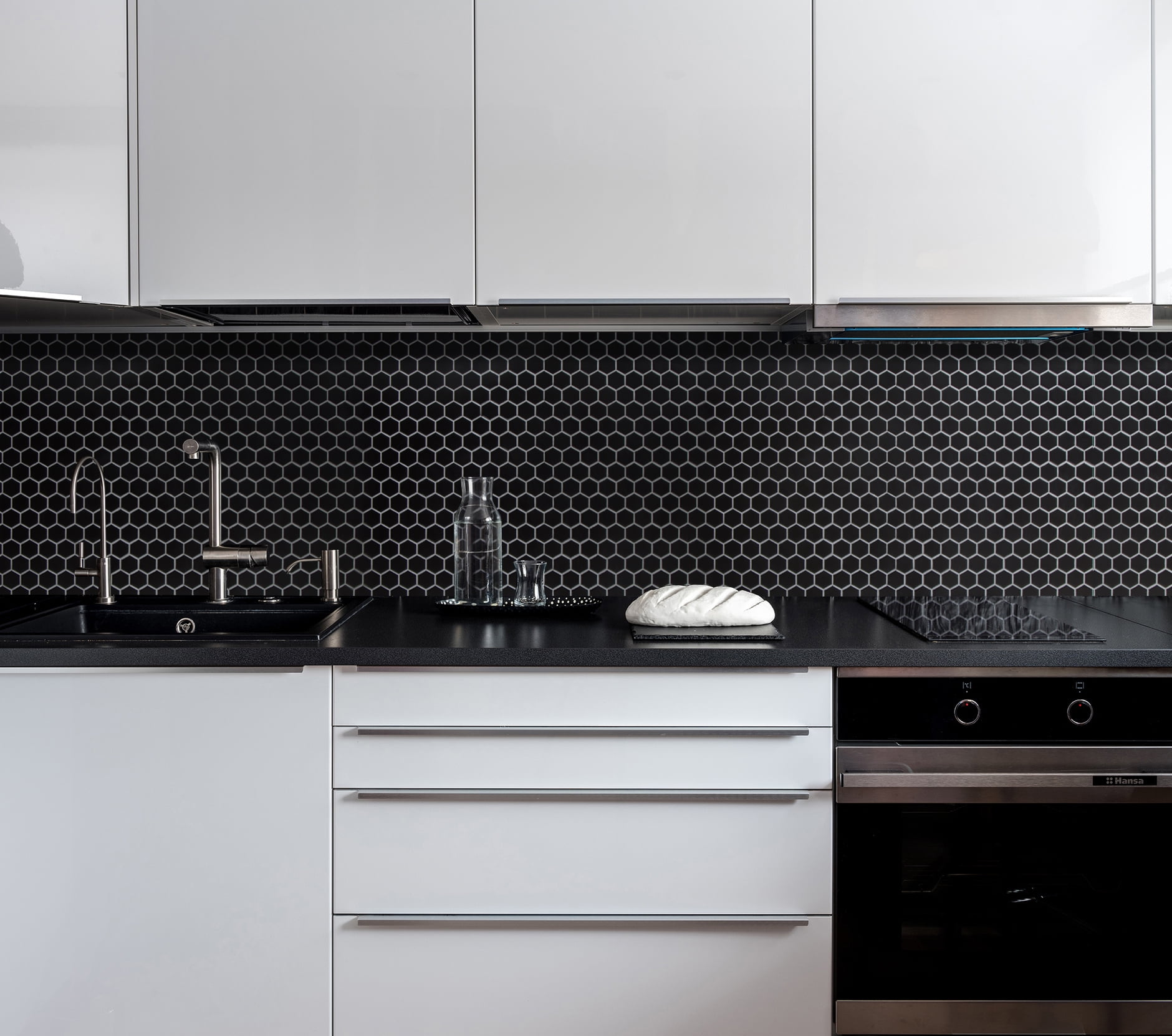 WS Tiles - Value Matte Black 11.8 in. x 10.2 in. Porcelain 1" Hexagon Mosaic Floor & Wall Tile (9 sq. ft / Case) - Image 3