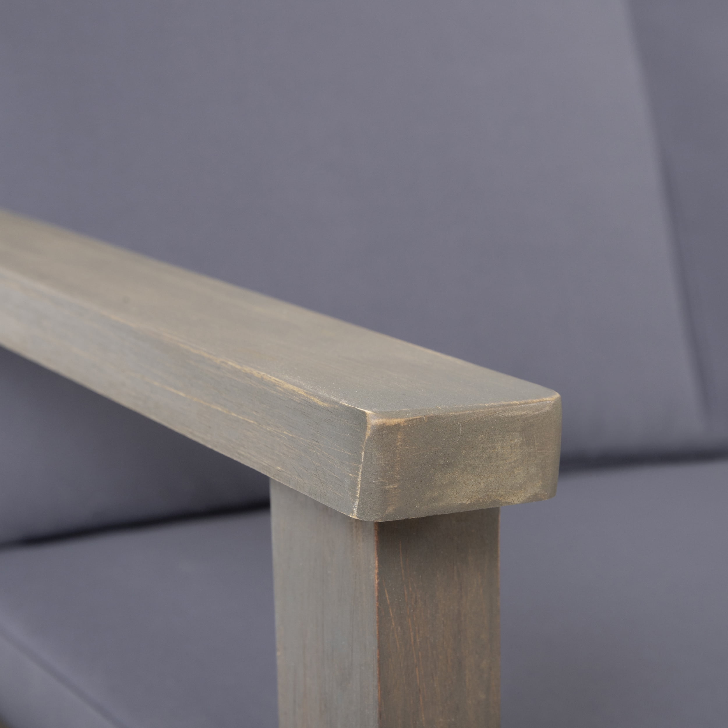 Sasha Outdoor Acacia Wood Club Chairs with Cushions, Set of 2, Gray, Dark Gray - Image 6