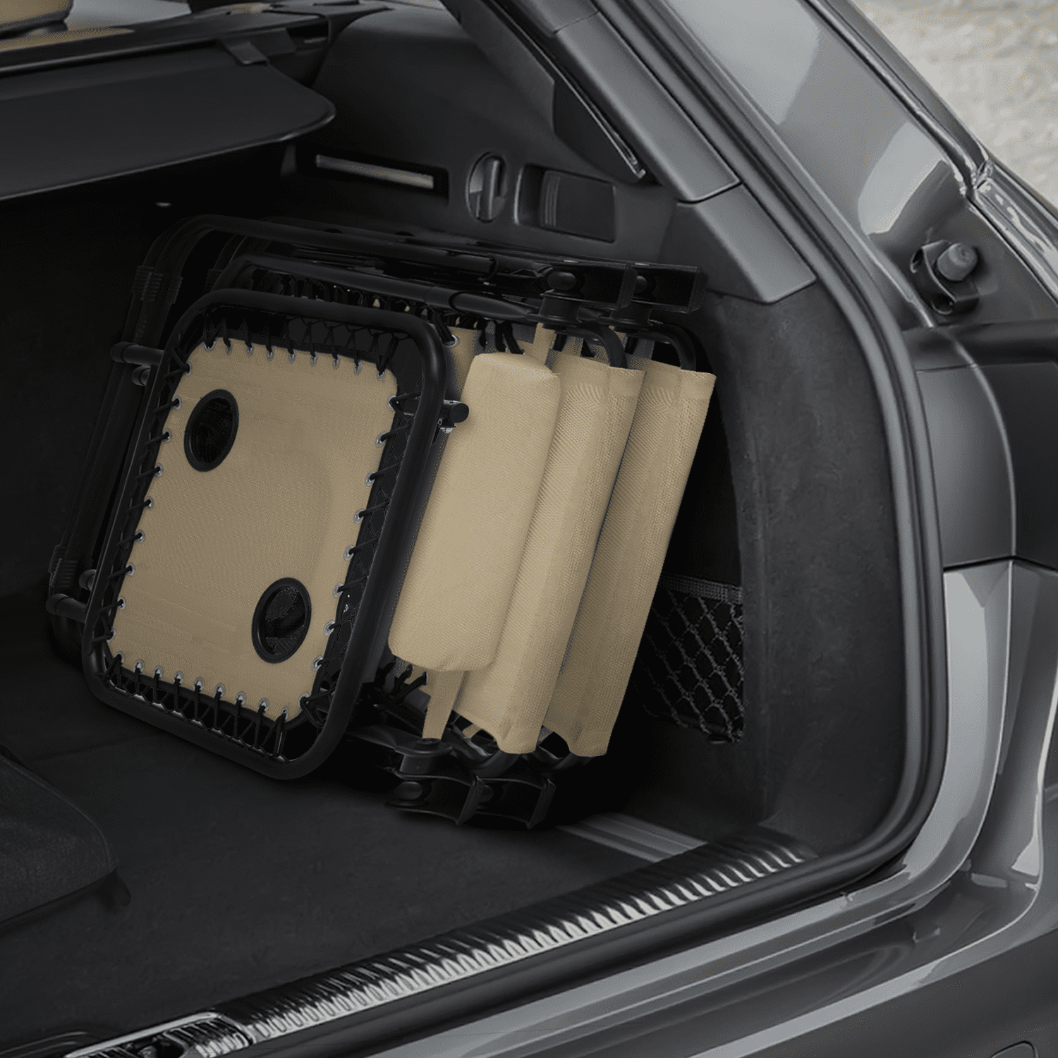 Magshion Outdoor Zero Gravity Chairs Set of 3, Adjustable & Folding Patio Reclining Lounge Chair, Zero-Gravity Camping Lounge Chair with Side Table, Cup Holder, Pillow, Cream - Image 3