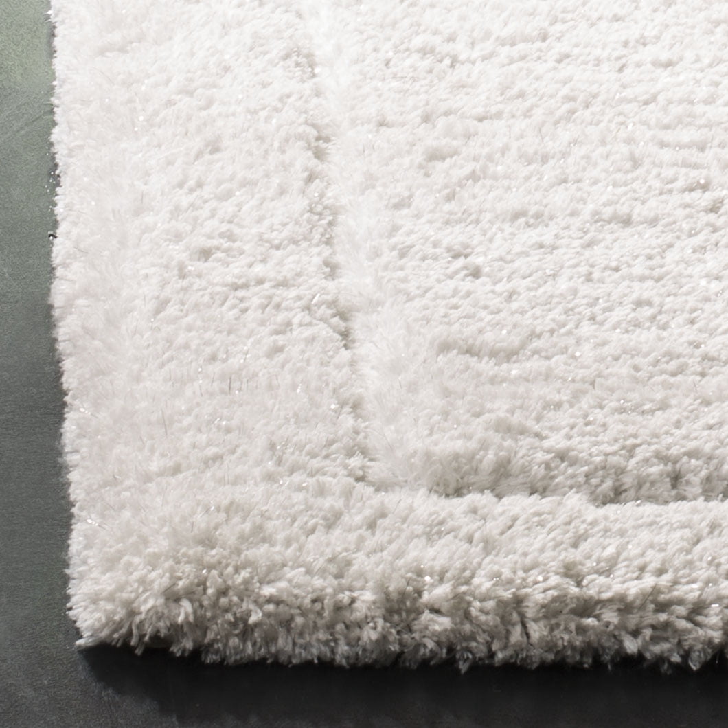 SAFAVIEH Glamour Douglas Solid Shag Area Rug, Ivory, 5' x 8' - Image 4