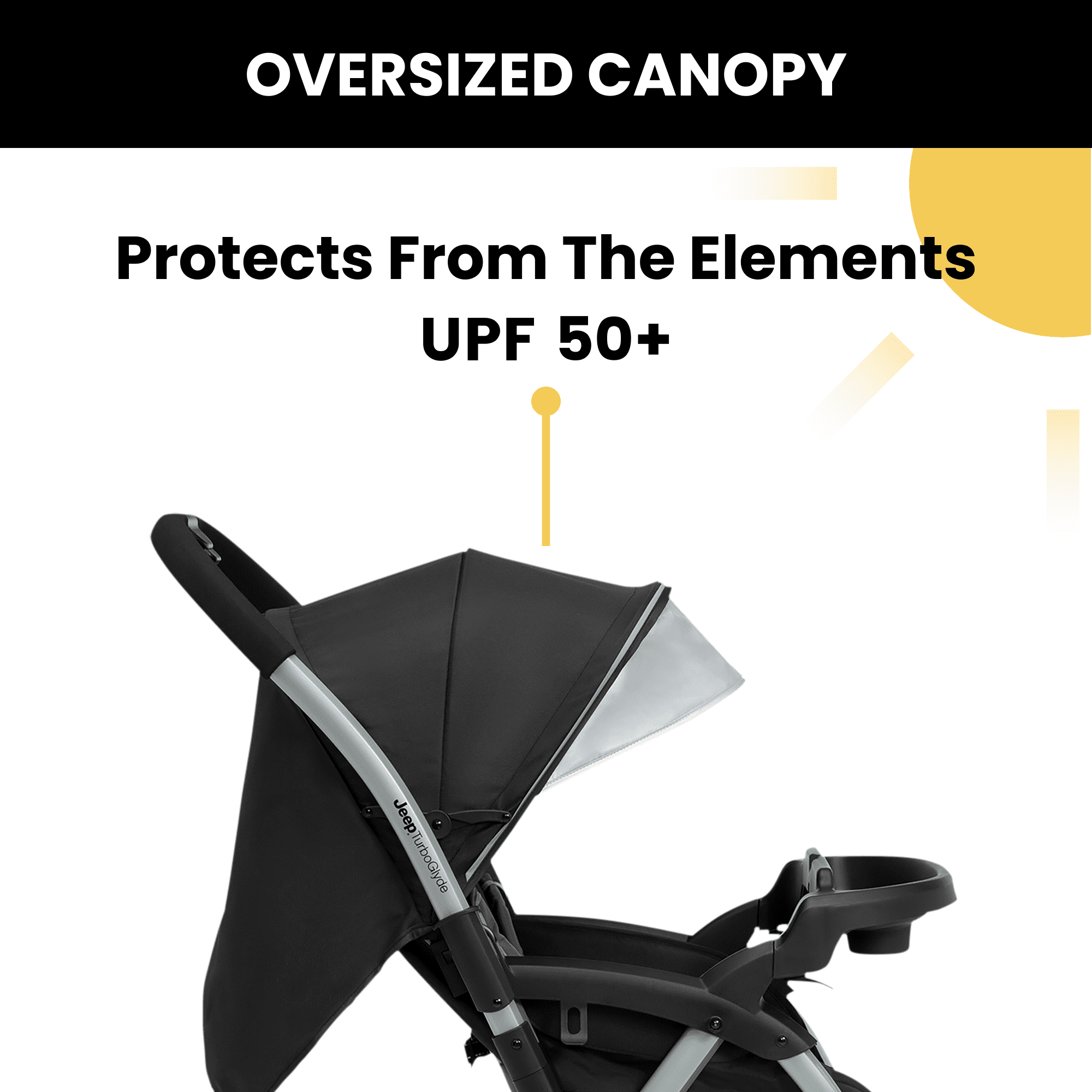 Jeep TurboGlyde Reversible Handle Stroller by Delta Children, Black - Image 3