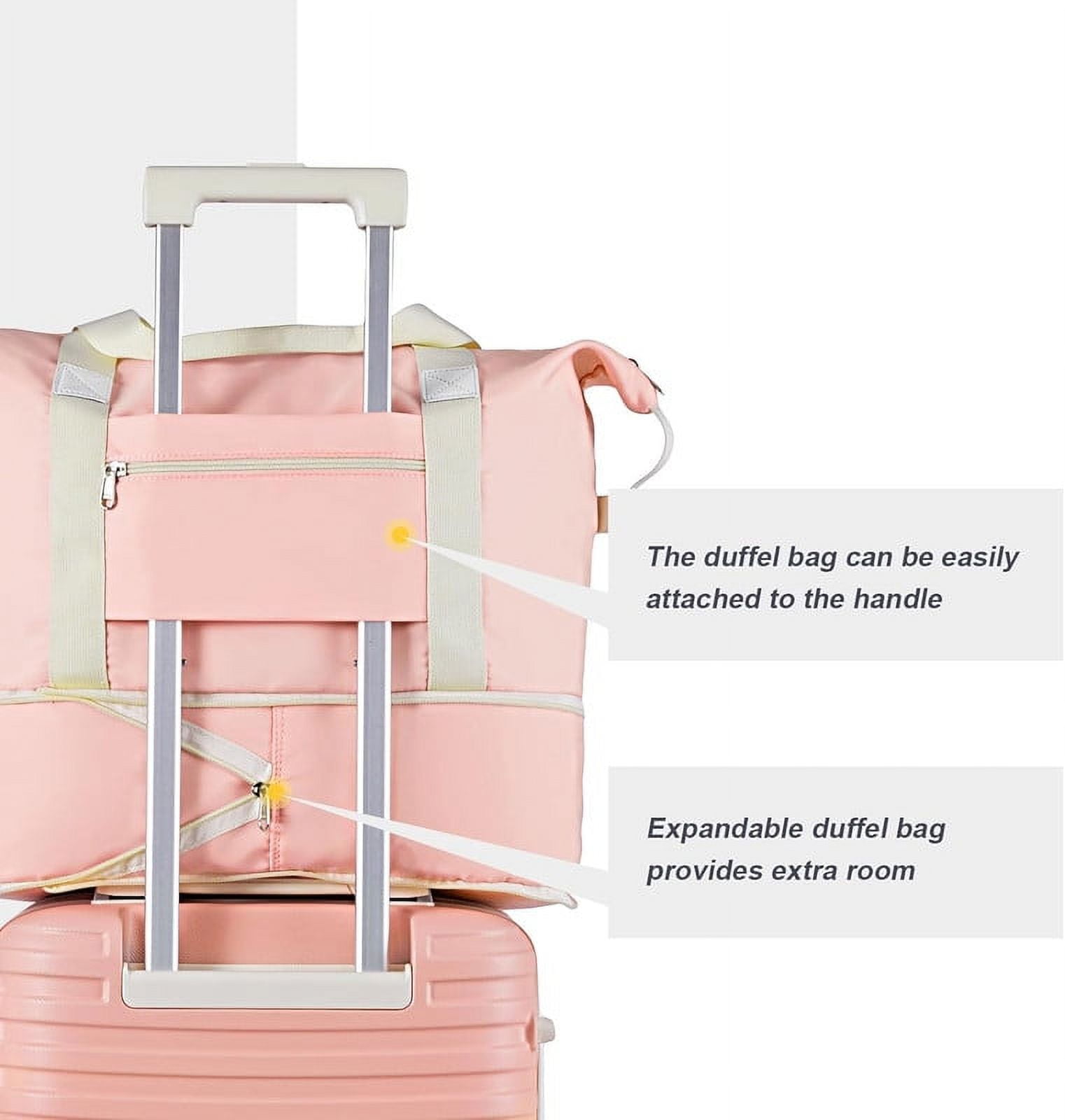 Joyway Duffle Bag, Foldable Gym Bag with Wet Bag, Expandable, Adjustable Shoulder Strap, Shoe Compartment, Waterproof, Suitable for School, Travel, Weekend, Fitness, Hospital Bag, Unisex - Image 3