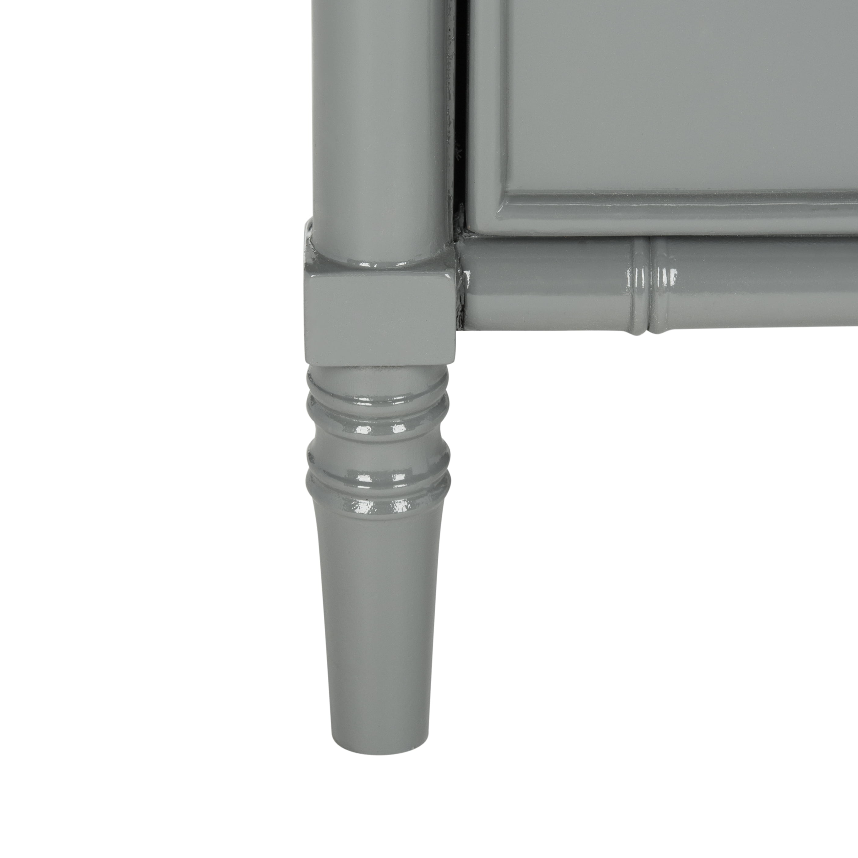 Safavieh Mina Modern Coastal 3-Drawer Grey Bamboo Nightstand - Image 8