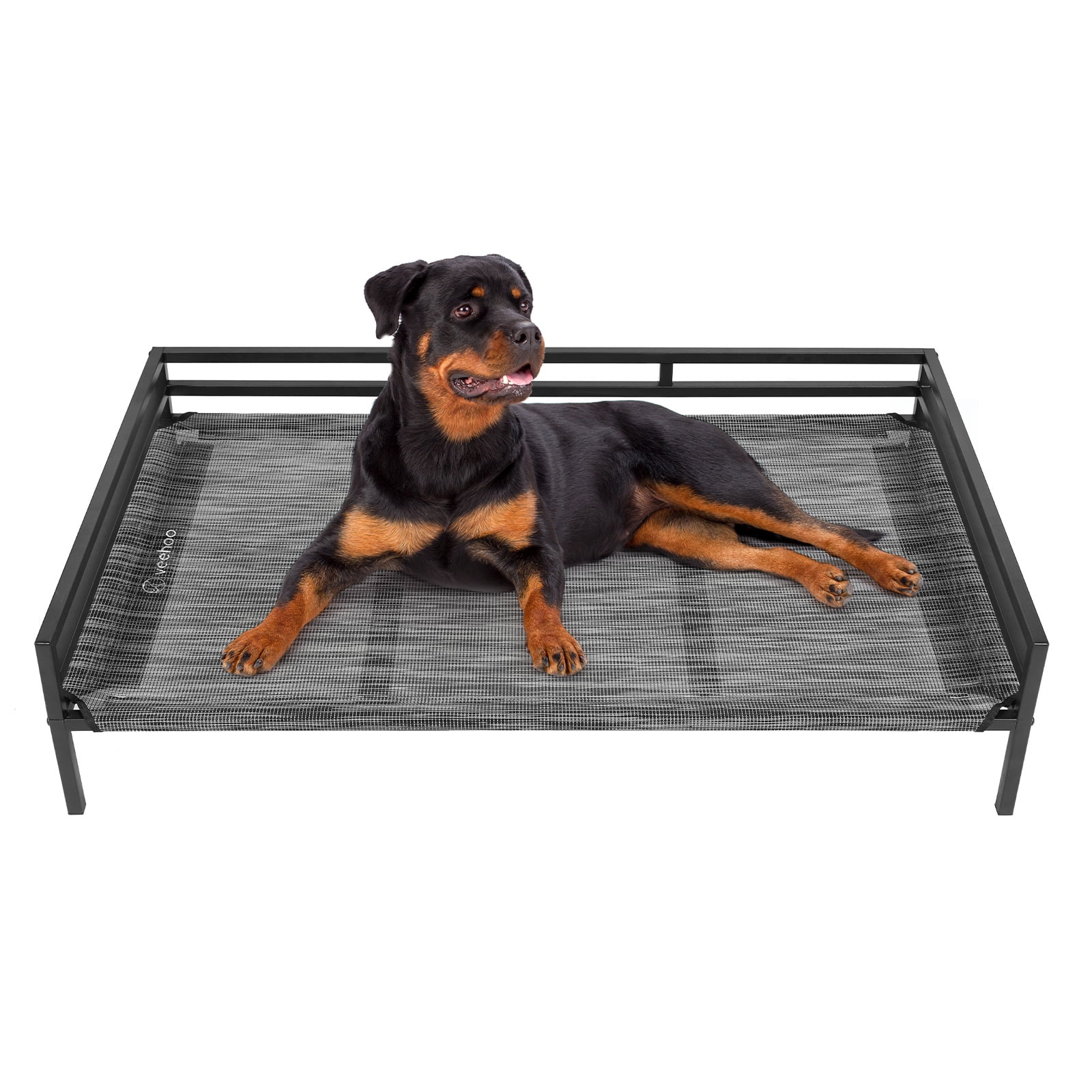 Veehoo Metal Elevated Dog Bed, Cooling Raised Pet Cot Washable Mesh Indoor, X Large, Black Silver - Image 9