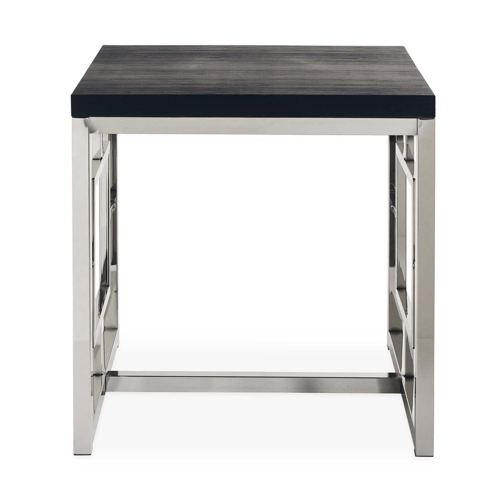 Picket House Furnishings Harper End Table in Dark Cappuccino/Chrome - Image 2