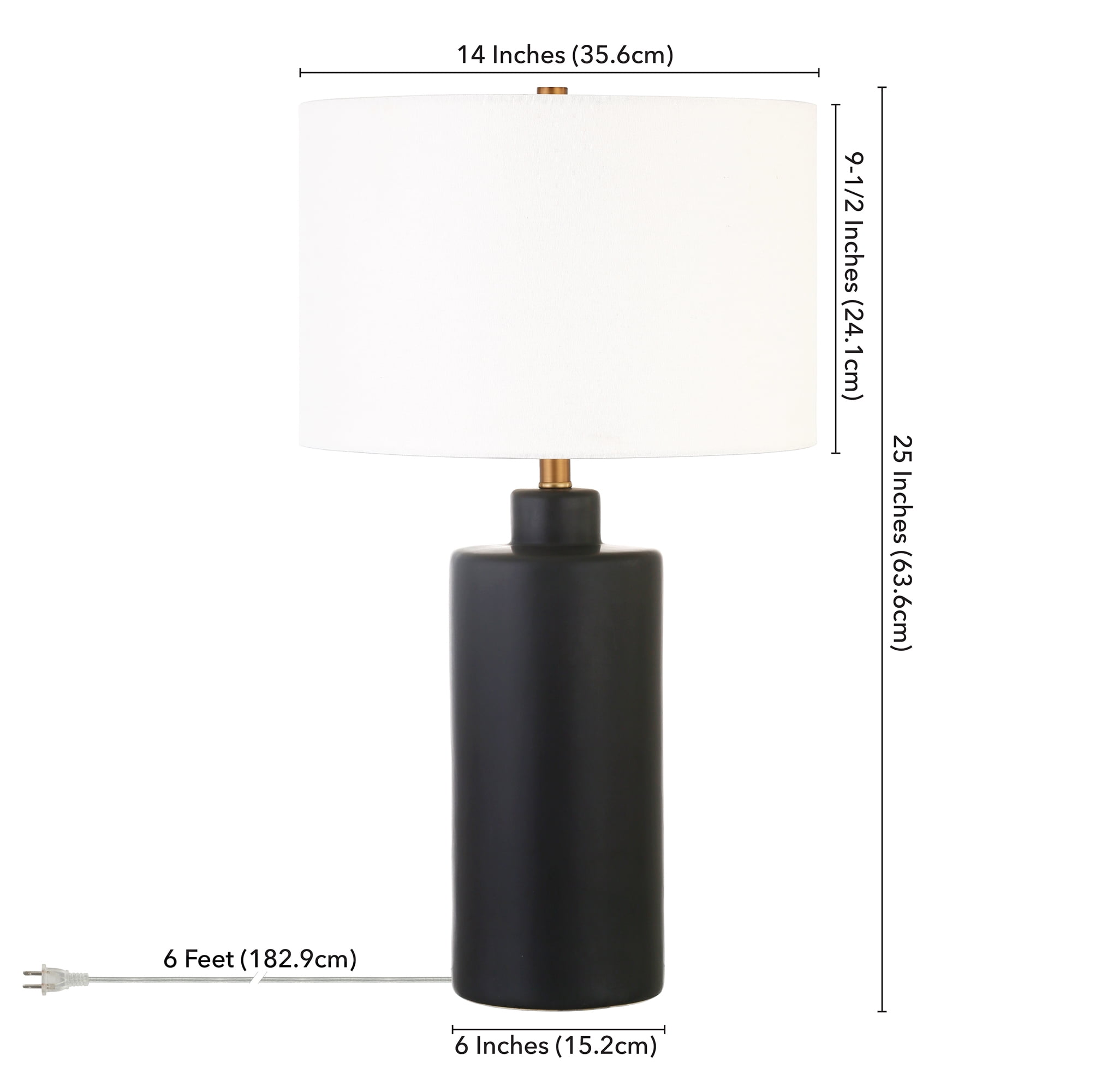 Evelyn&Zoe 25" Contemporary Ceramic Table Lamp with White Drum Linen Shade - Image 7