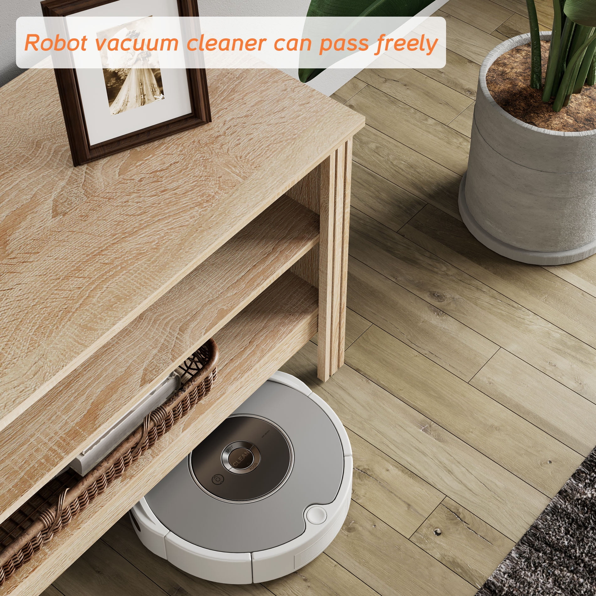 TV Stand for 75 Inch TV Stands, Media Console Entertainment Center Television Table with Open Shelves for Living Room, Oak 70 inch - Image 7