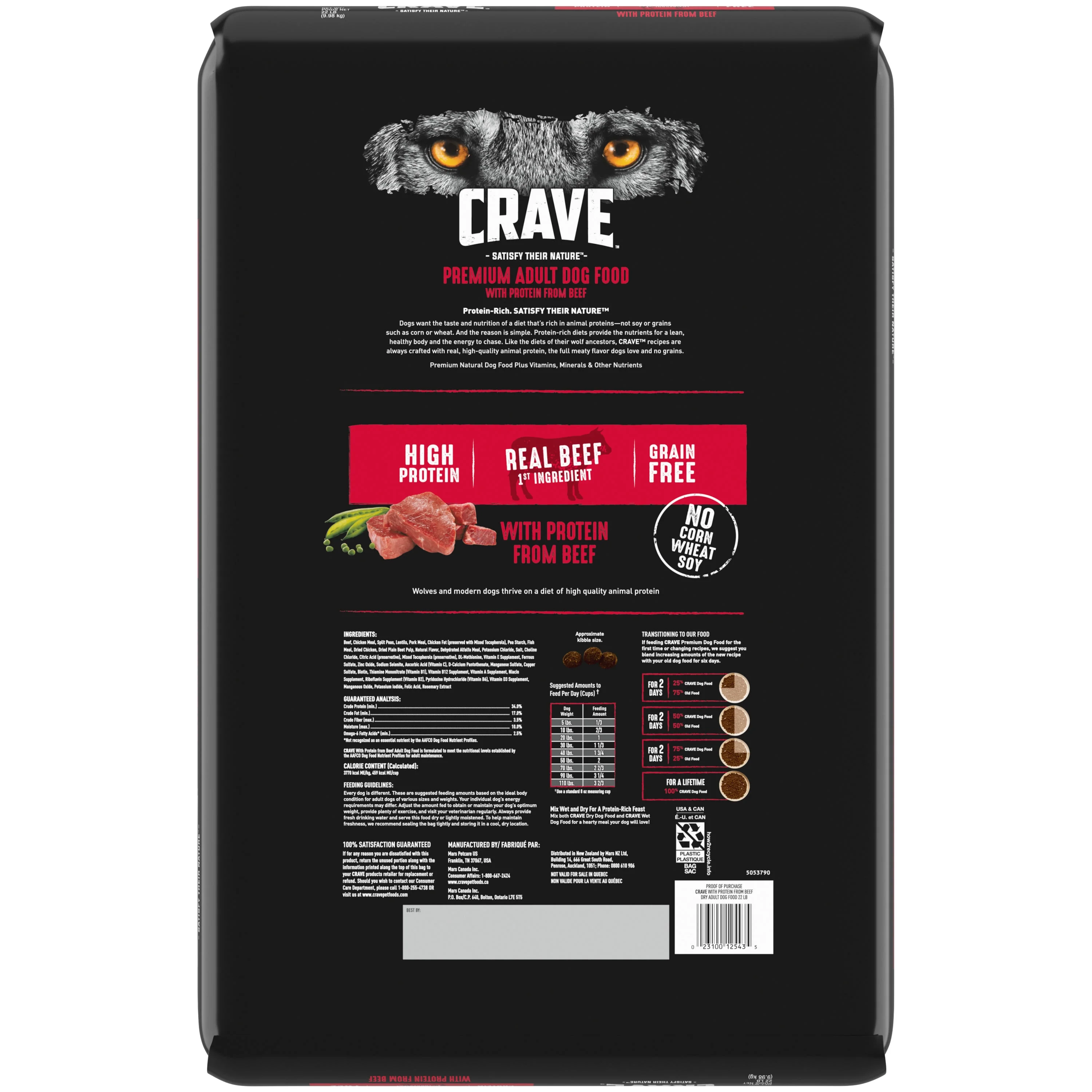 Crave Grain Free Adult Dry Dog Food With Protein From Beef, 22 Lb. Bag - Image 5