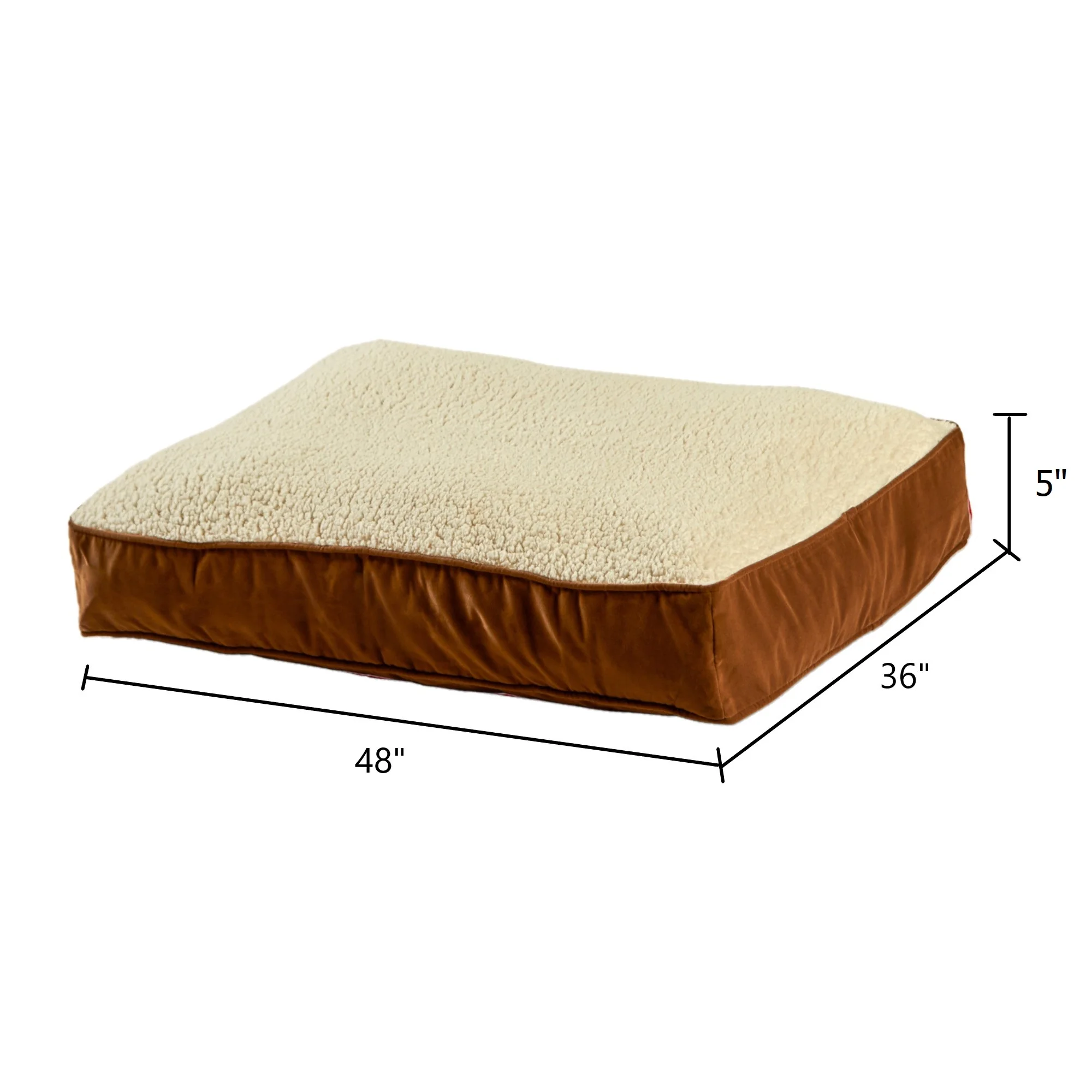 Happy Hounds Buster Sherpa Rectangle Pillow Style Dog Bed, Latte, Large (48 x 36 in.) - Image 3