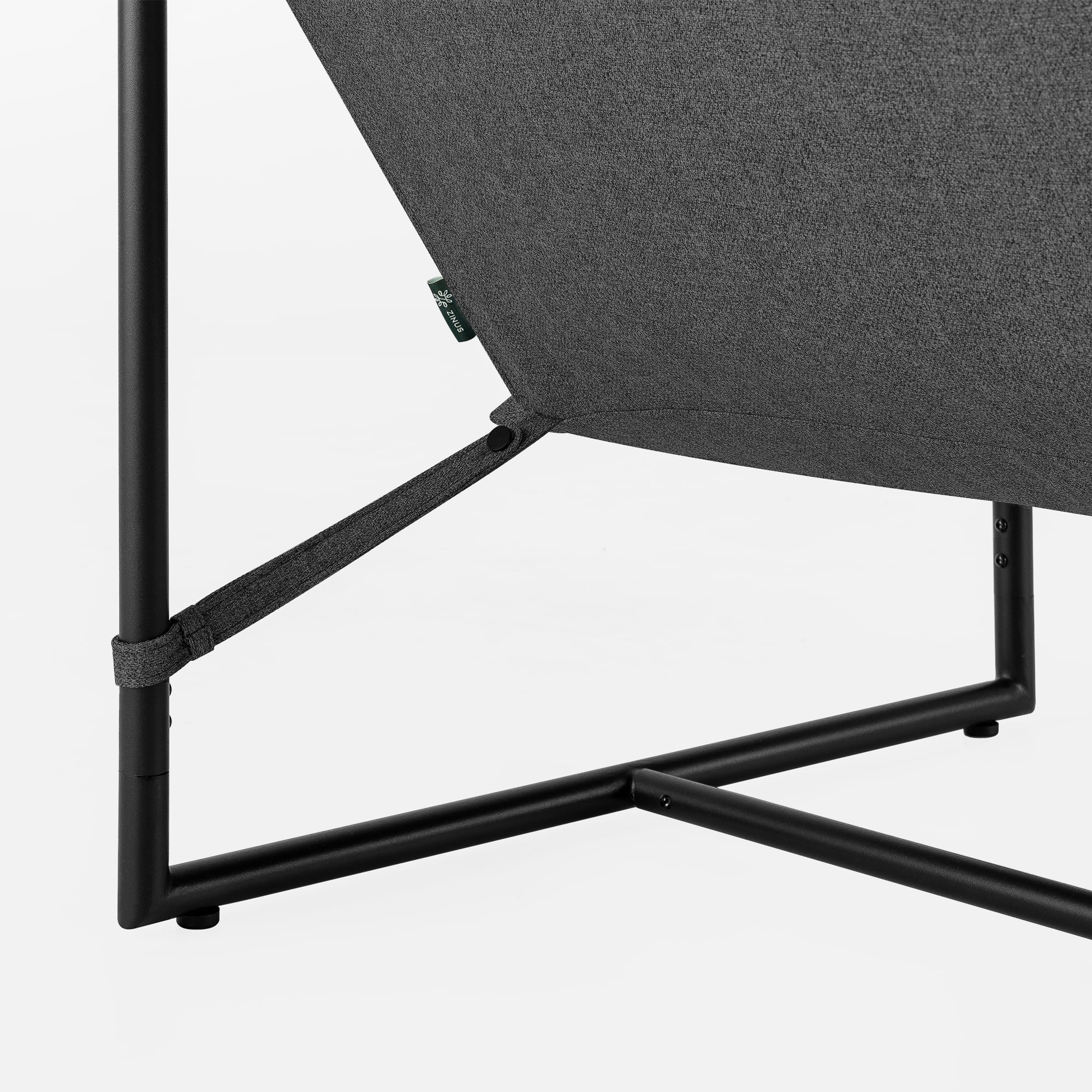 Zinus Aidan Metal Framed Indoor Sling Accent Chair, Dark Grey - Image 4