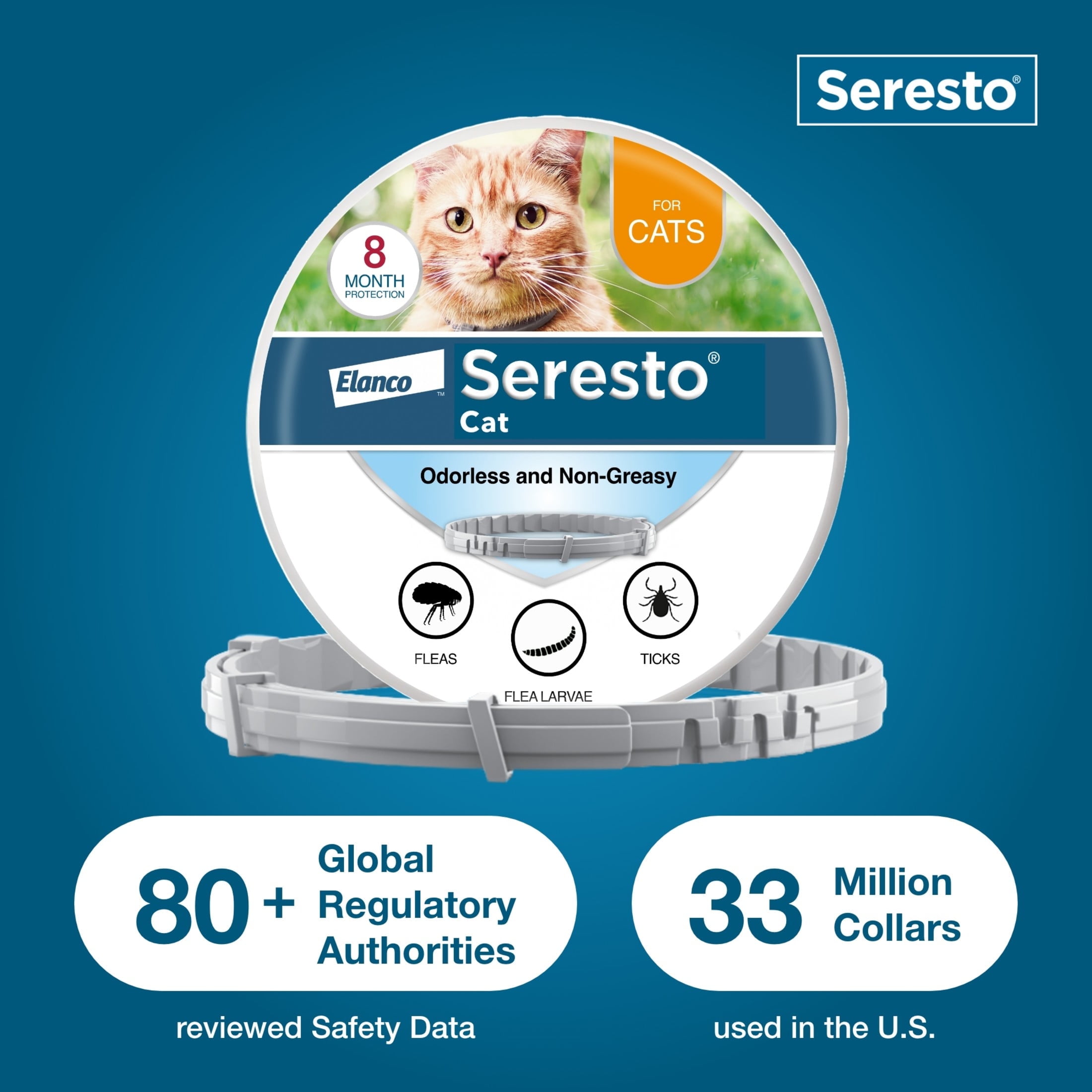 Seresto Flea & Tick Collar For Cats, Vet-Recommended, Protects for 8 Months (2 Pack) - Image 6