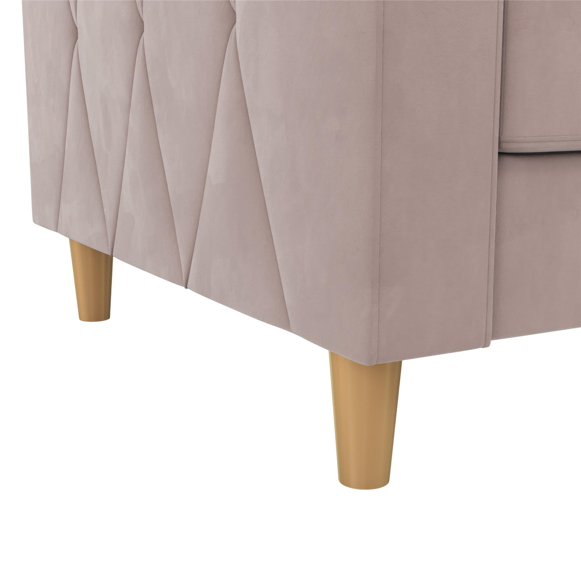 CosmoLiving Liberty Futon with Storage, Blush Velvet - Image 15