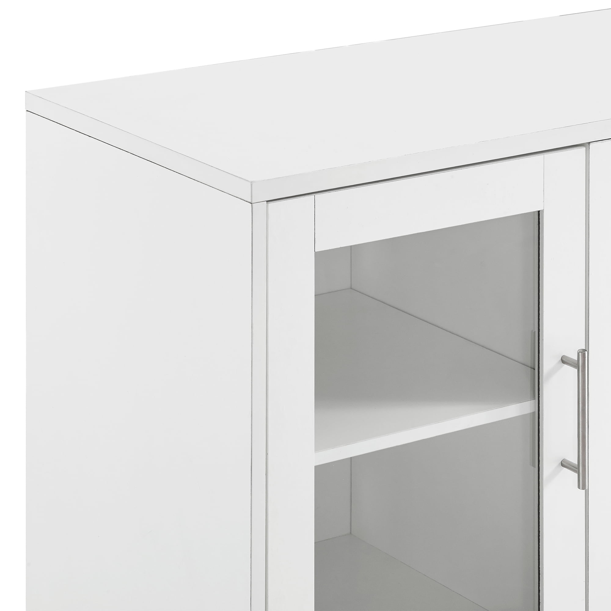 Walker Edison Modern 2-Door TV Stand for TVs up to 58", White - Image 3