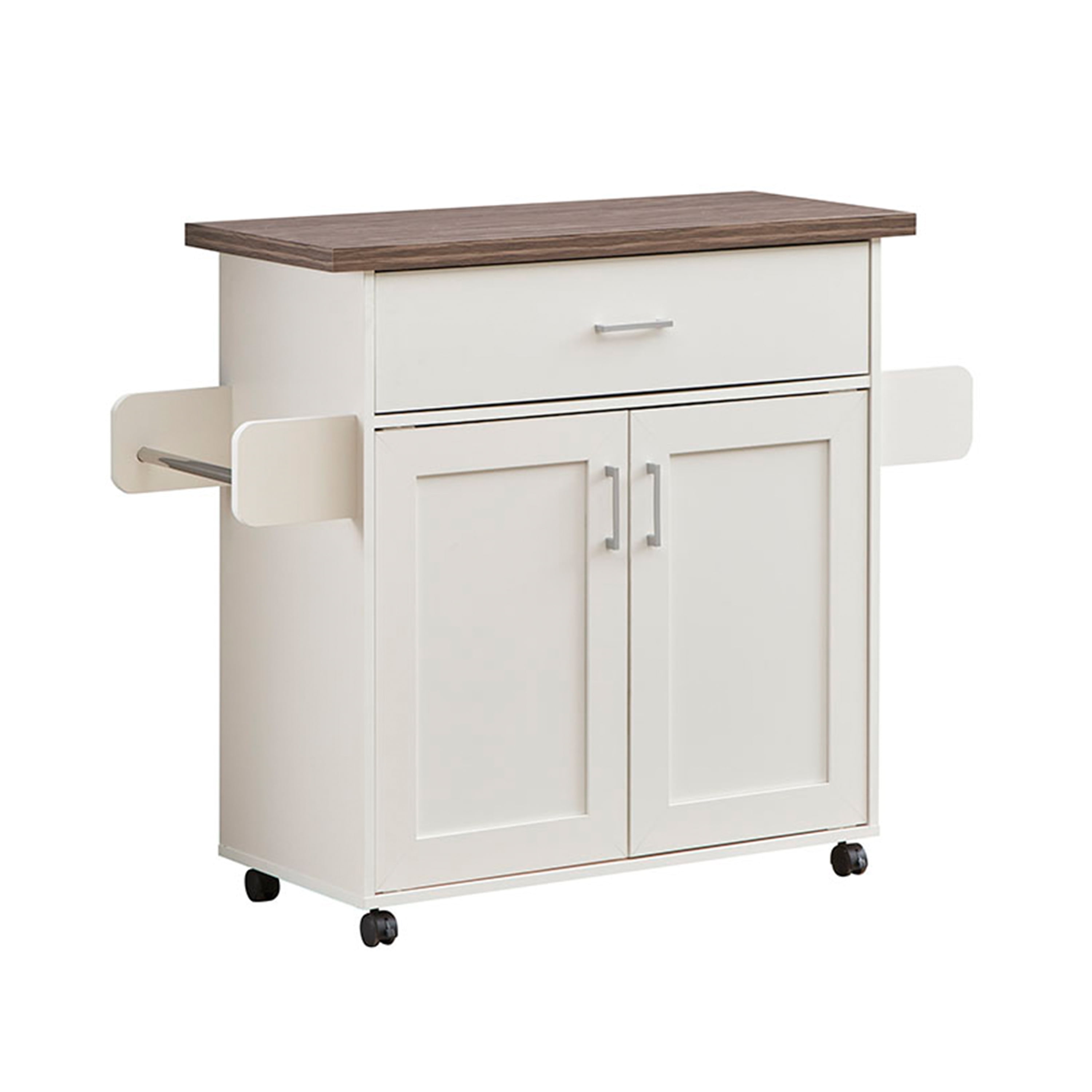 Techni Home Deluxe Mobile Kitchen Cart with Water-resistant Top and Adjustable Storage Cabinets RTA-858KC-GRY - Image 2