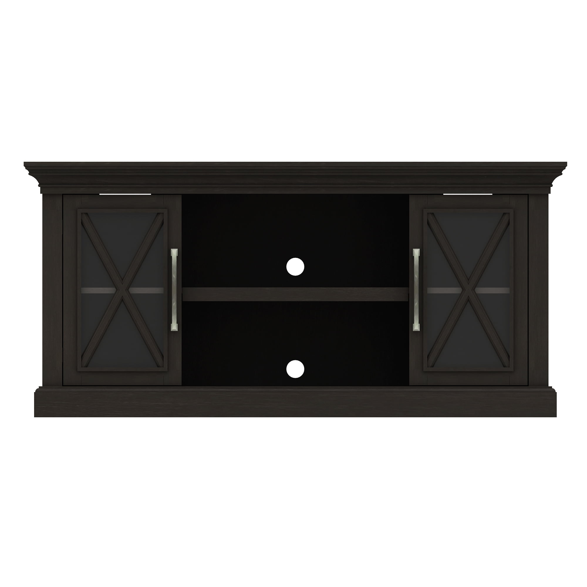 Luxe Society Hill TV Stand for TVs up to 65 inches Screen Size with Two Side Cabinets and Open Center Shelves in York Black - Image 5