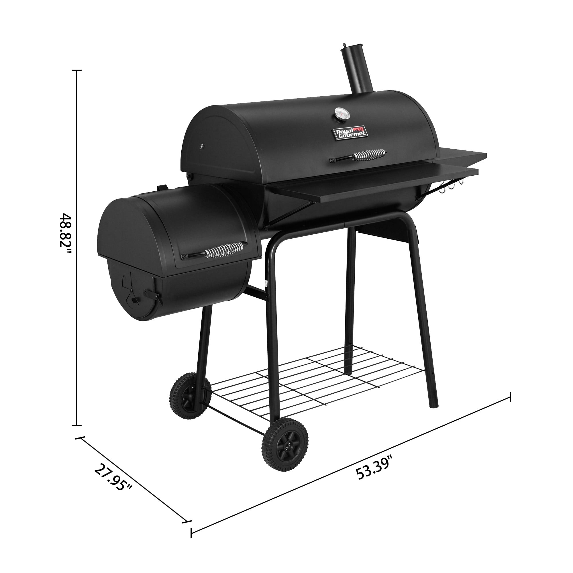 Royal Gourmet 30" CC1830S Steel Charcoal Grill with Offset Smoker - Image 5