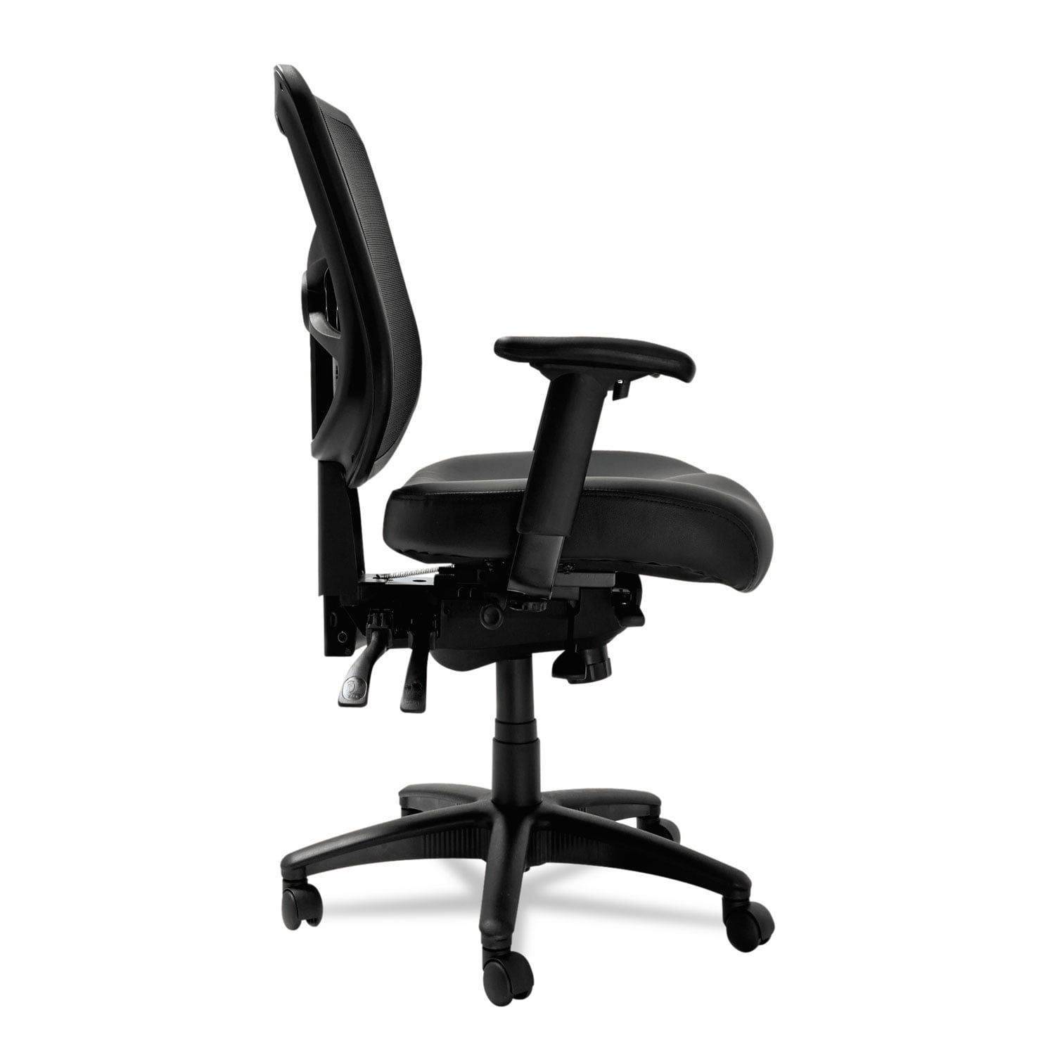 Alera Elusion Series Mesh Mid-Back Multifunction Chair, 17.7" to 21.4" Seat Height, Black - Image 2