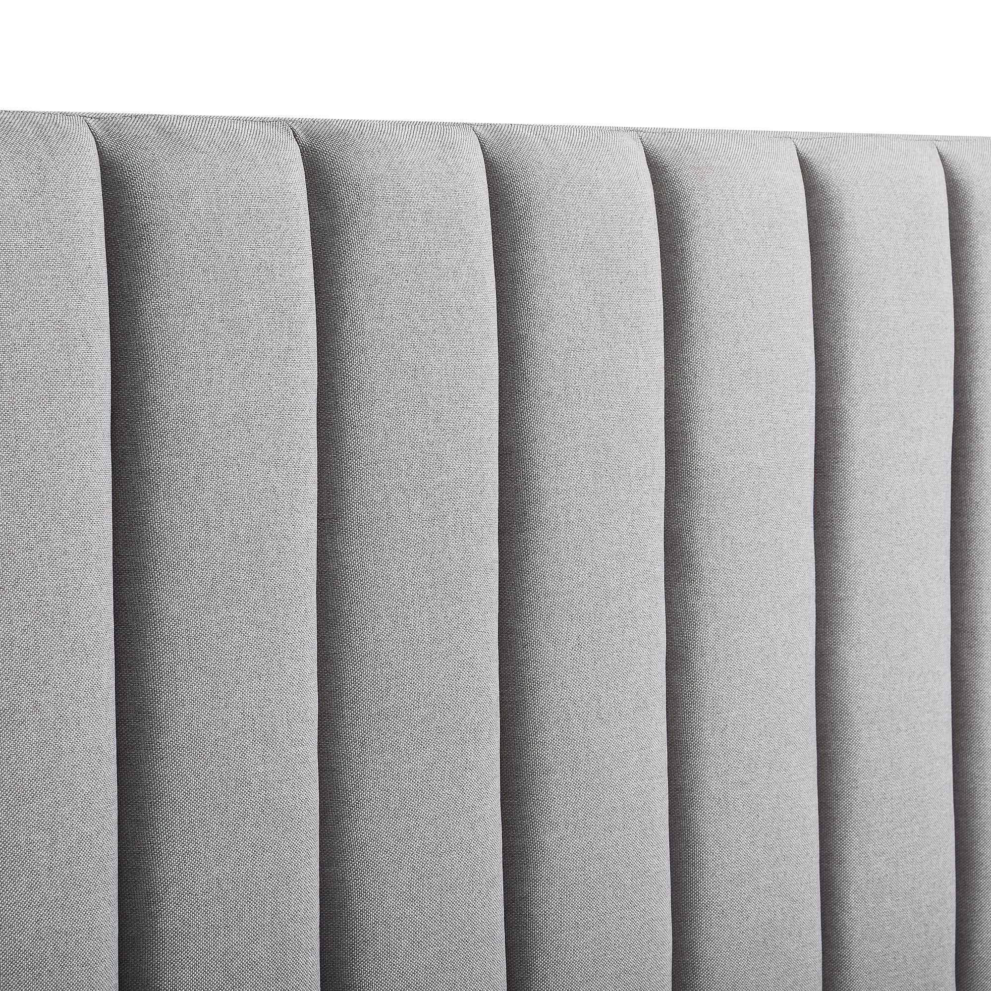 Rest Haven Odessa Tufted Upholstered Wingback Platform Bed, Queen, Gray - Image 3