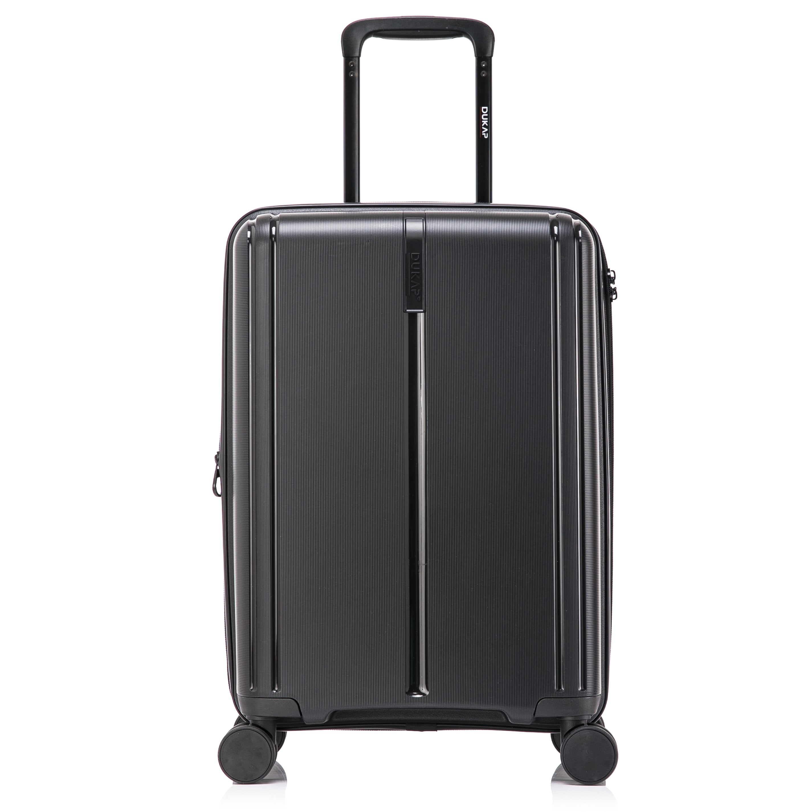 DUKAP Crypto 20" Hardside Lightweight Luggage with Spinner Wheels, Handle and Trolley, Black - Image 3