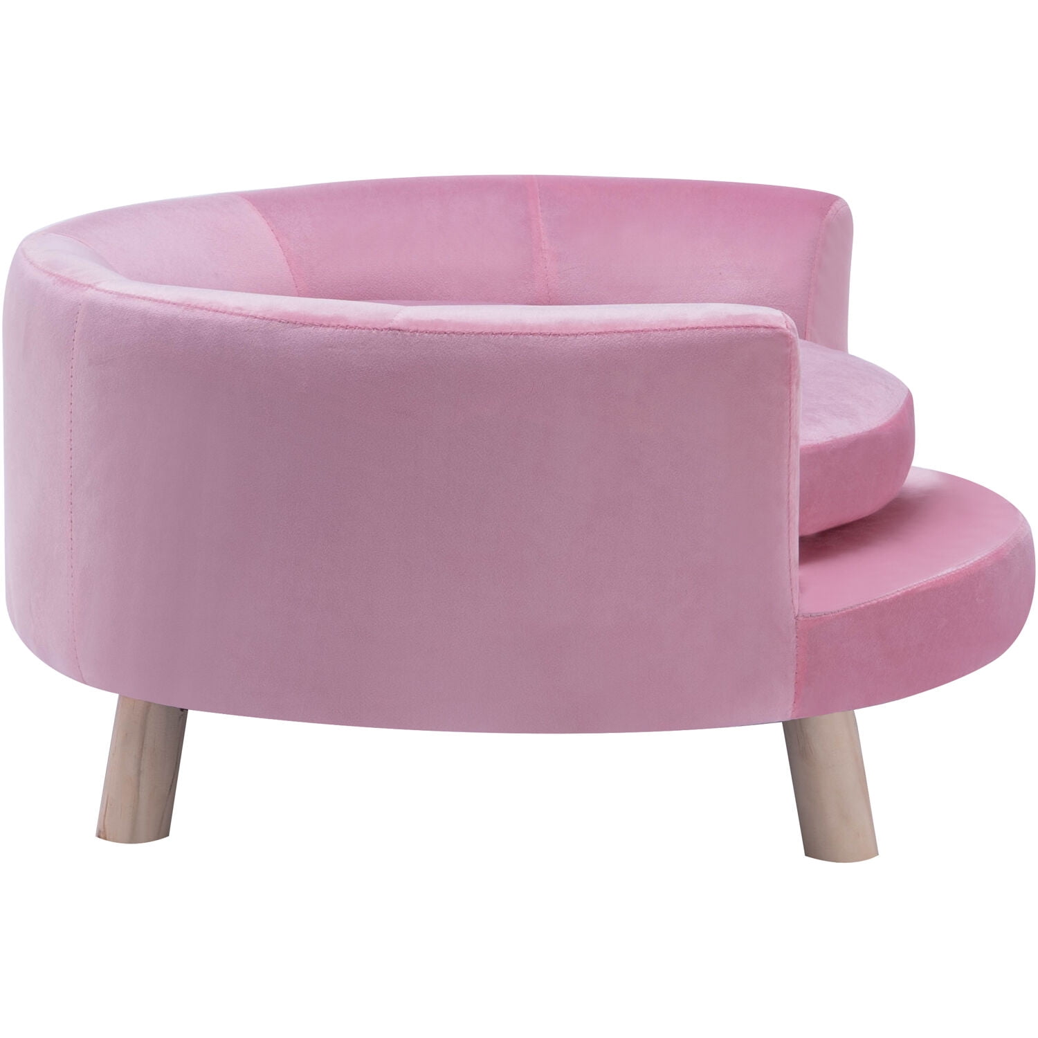Critter Sitters 28-In. Elegant Pink Faux-Velvet Circular Pet Bed for Small to Medium-Sized Dogs and Cats - Image 5