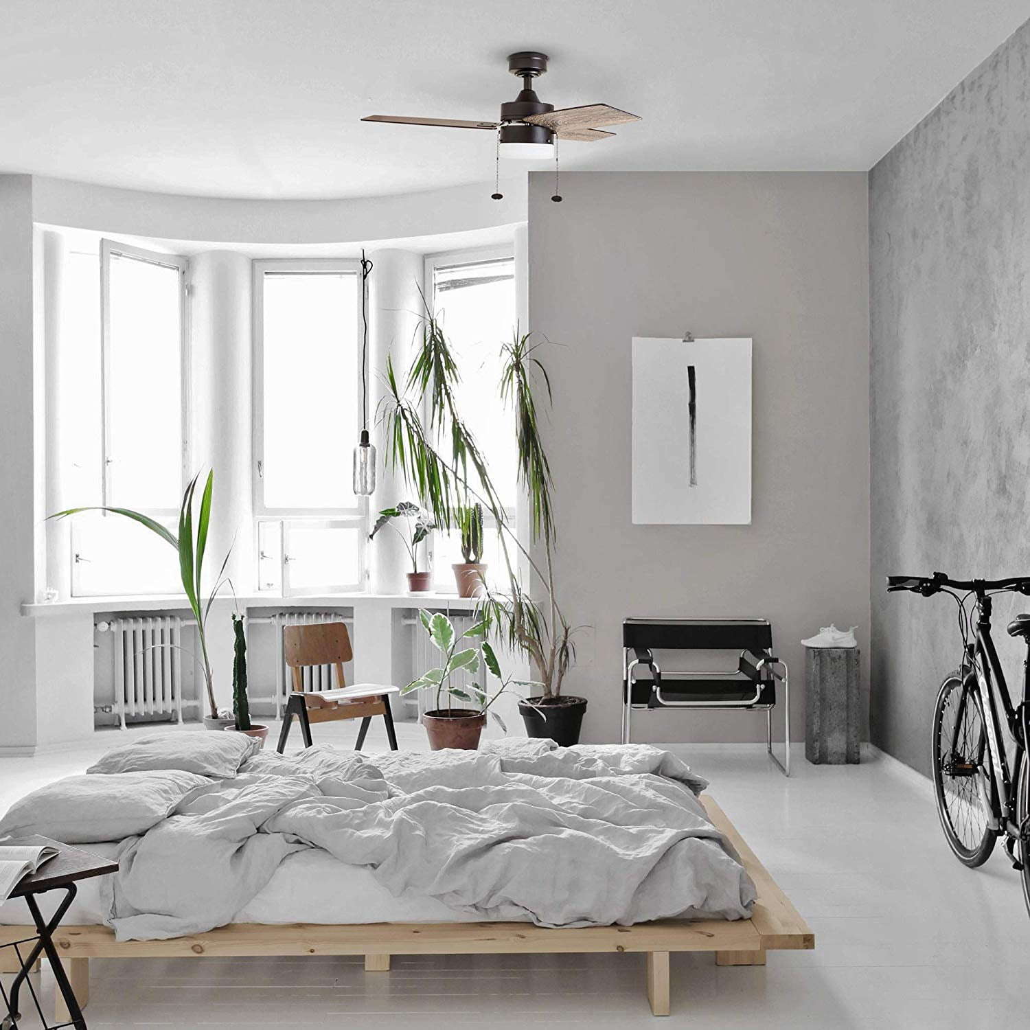 Prominence Home Reston 42" Bronze Modern Small Room Ceiling Fan with 3 Blades, LED Light Kit, Pull Chains & Reverse Airflow - Image 6