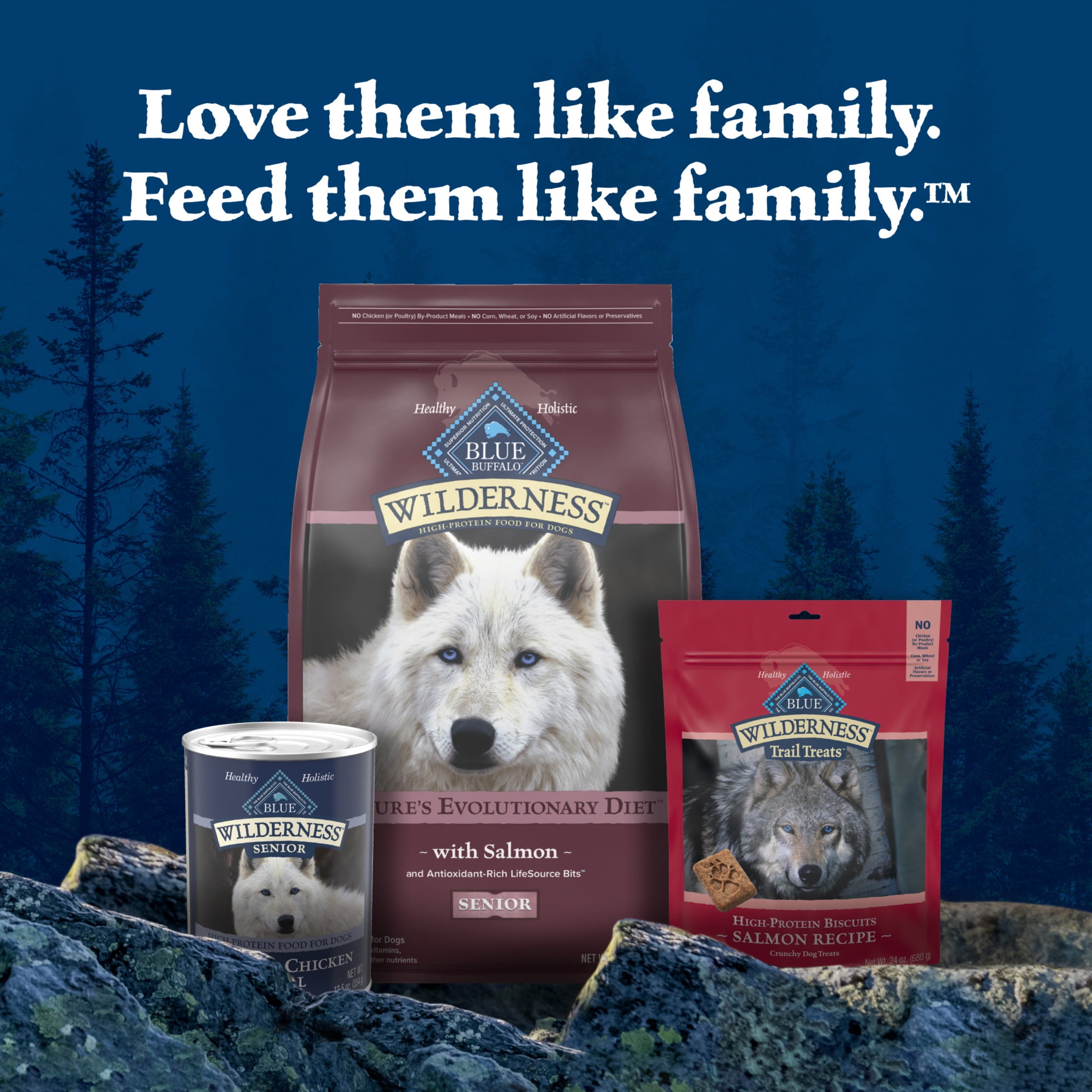 Blue Buffalo Wilderness High-Protein Natural Dry Food for Senior Dogs, Salmon Recipe, 24-lb. Bag - Image 3