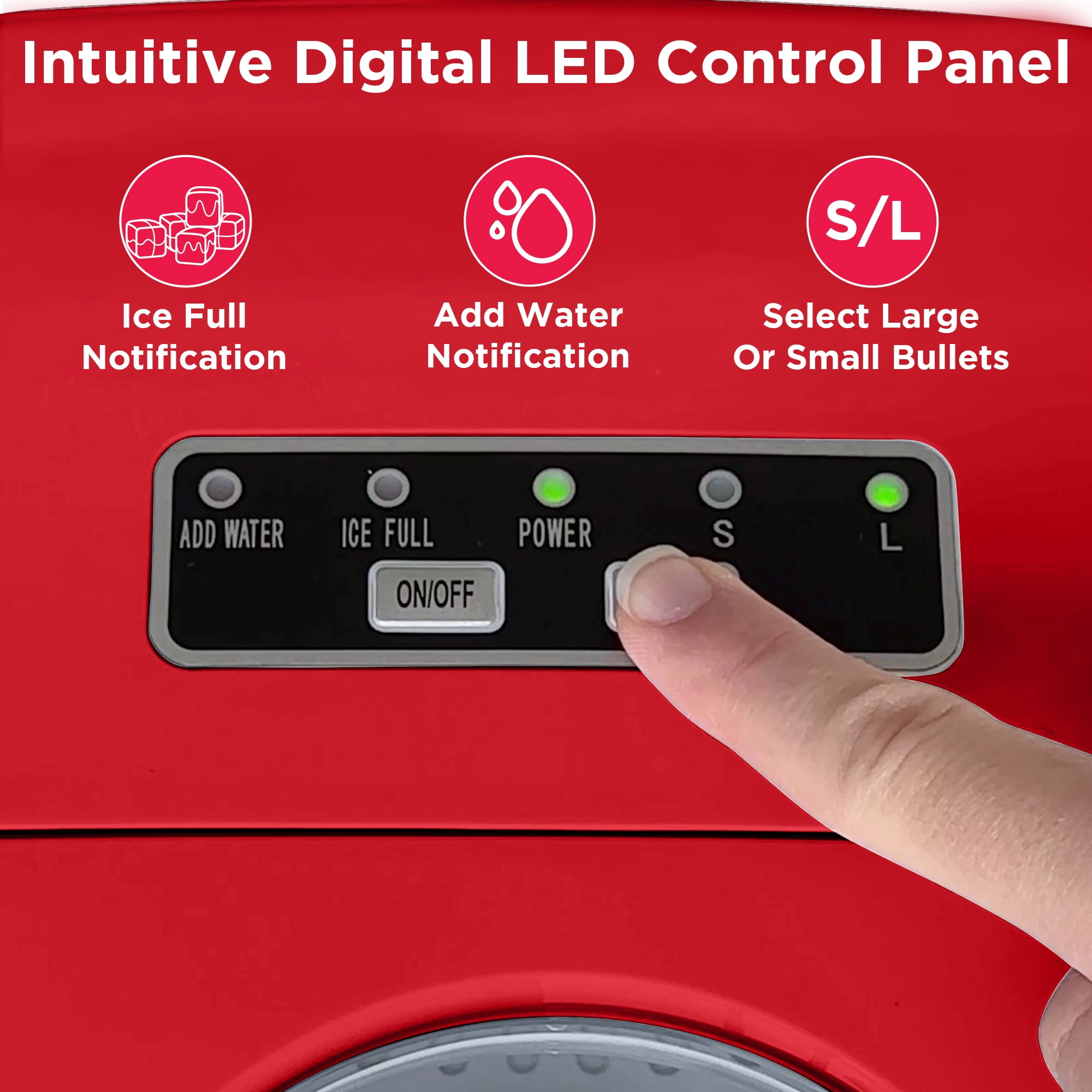 Frigidaire 26lb. Portable Countertop Icemaker - EFIC108 - RED - Image 8