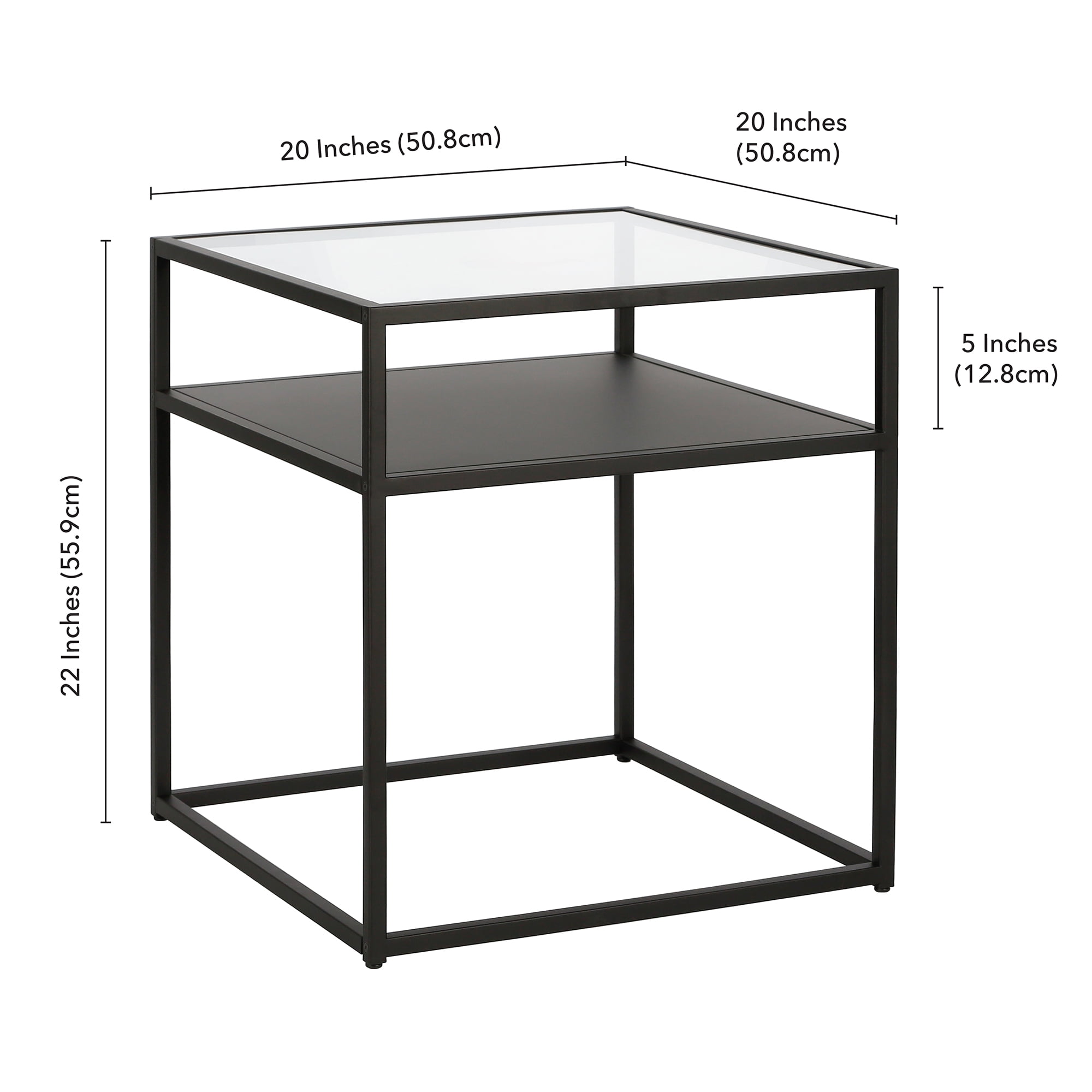 Evelyn&Zoe Ada 20" Wide Square Side Table, Blackened Bronze - Image 5