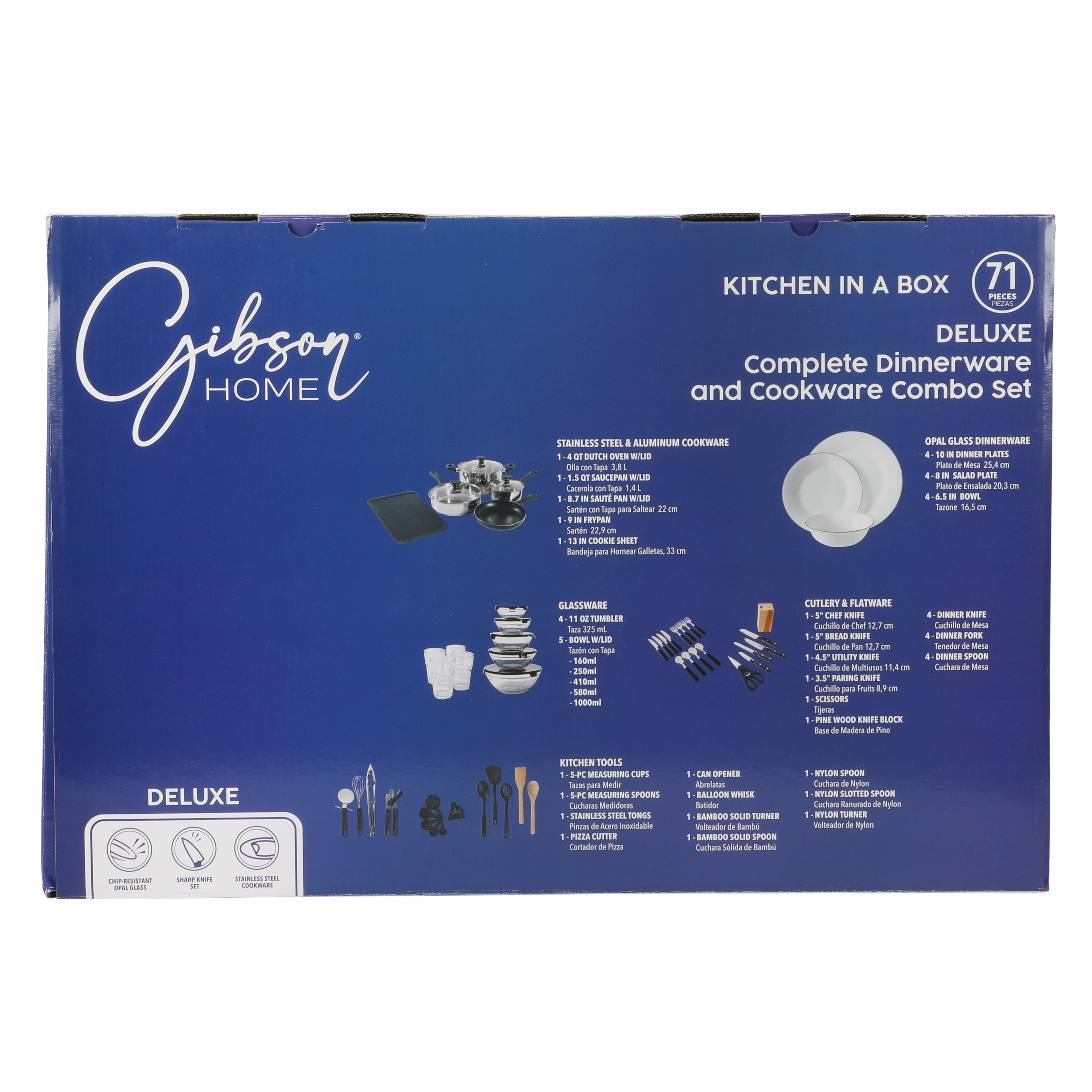 Gibson Home 71-Piece Cookware Set with Stainless Steel & Nonstick Cooking Pots & Pans, Bakeware & Cooking Utensils, Full Kitchen & Dinnerware Set - Image 10