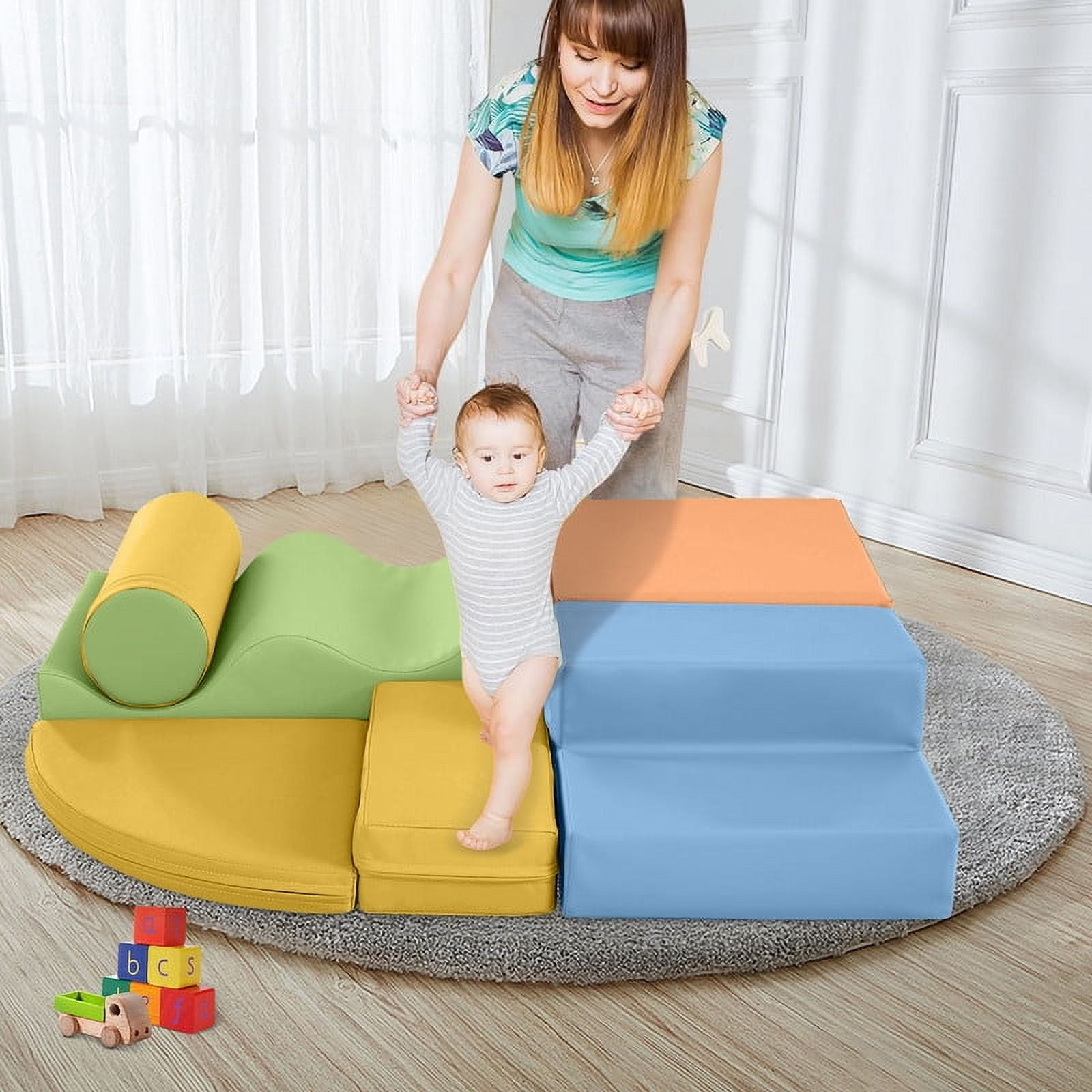 Aukfa 6-Piece Kids Climbing Toys, Baby Climber Blocks for Toddlers, Foam Play Gym Climbing Structures for Indoor Climb- Yellow - Image 5