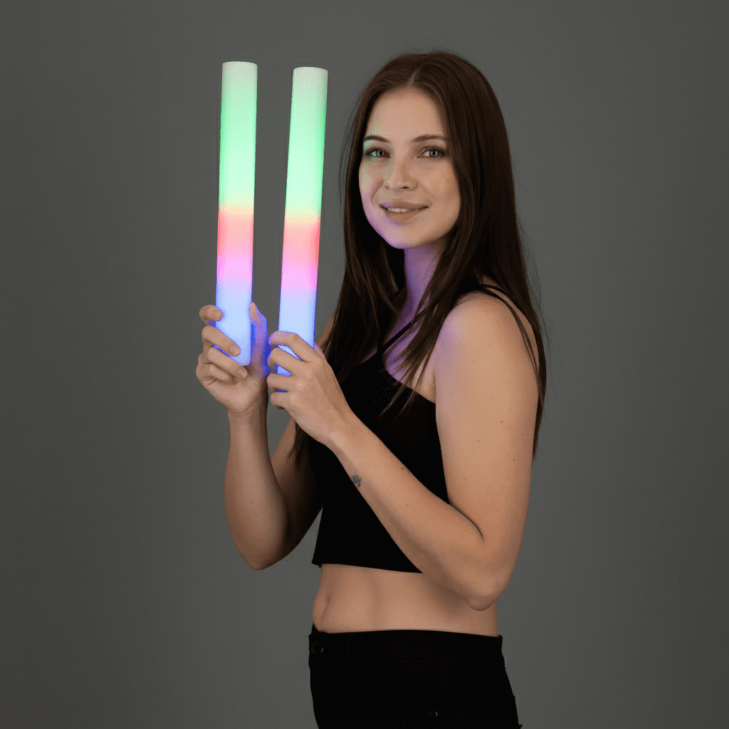 16" LED Glow Foam Sticks - 100 Pack MultiColor Light-Up Stick Batons for Parties, Shows & Events by PartyGlowz - Image 4