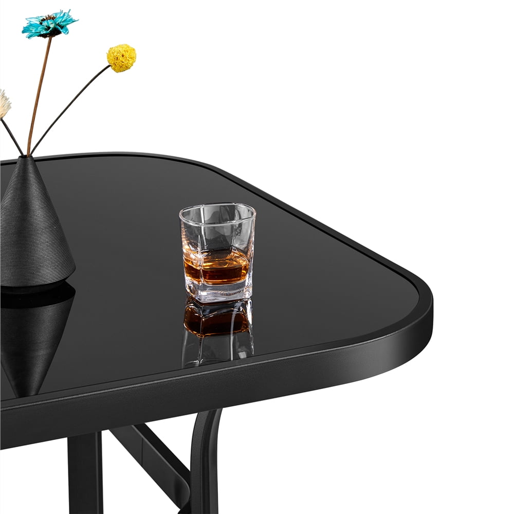 Renwick Outdoor 31.5" x 31.5" x 40.5" Square Metal Bistro Table with Tabletop, Black - Image 6