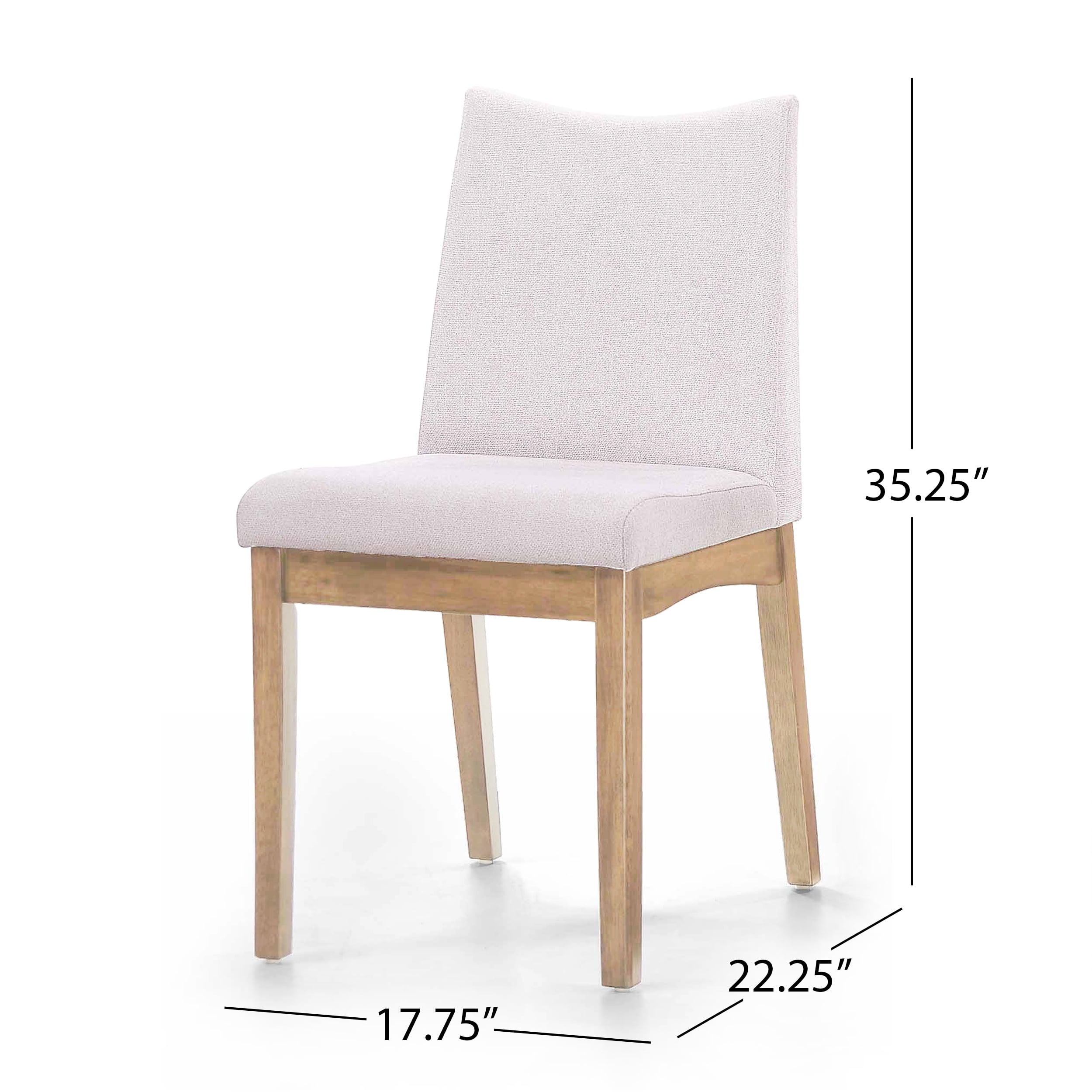 Noble House Malachi Fabric Dining Chair, Set of 2, Light Beige, Oak - Image 3