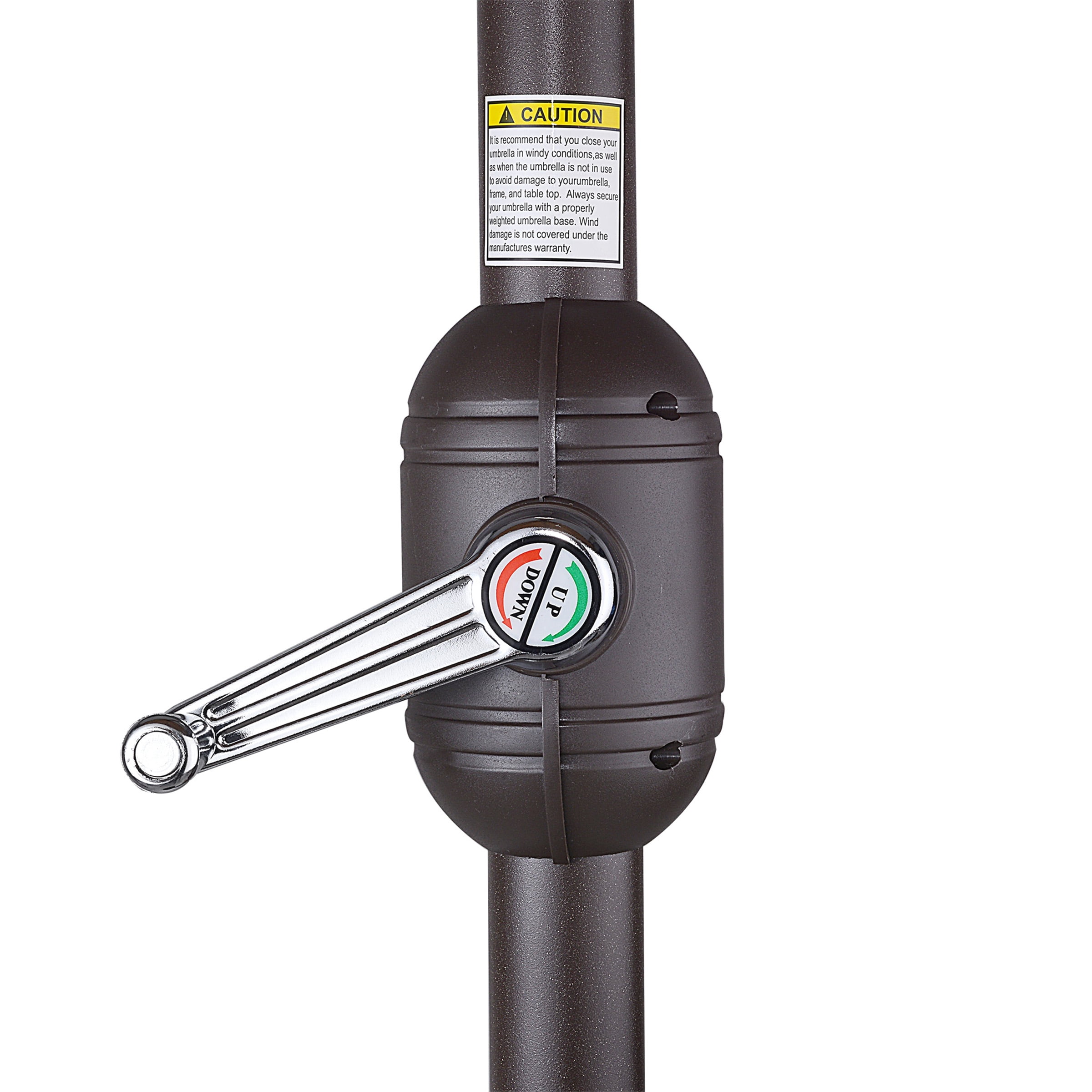 Villacera 9FT Outdoor Patio Umbrella with Solar Lights and Tilt, Brown - Image 3